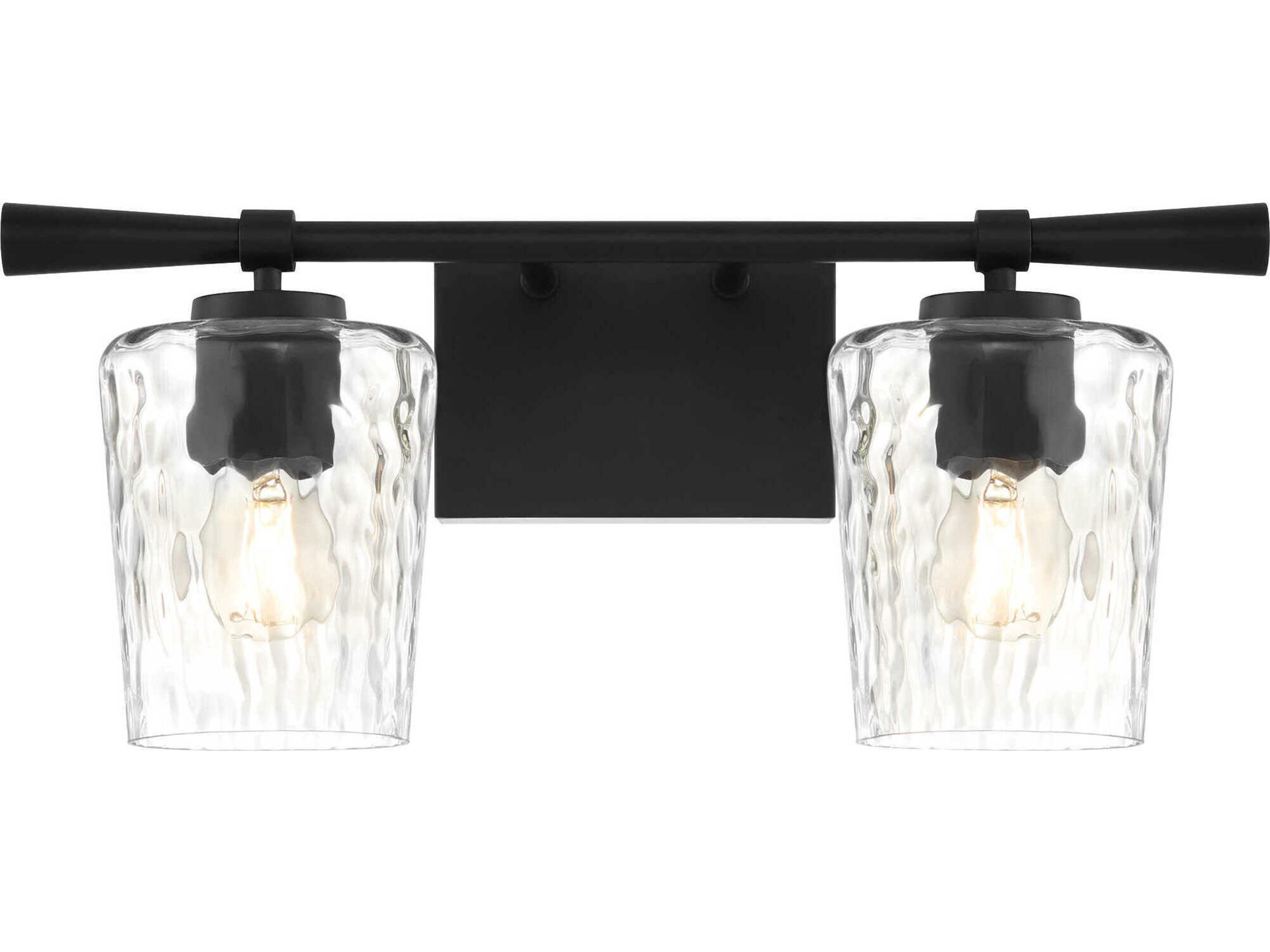 Quorum Goodwin 2-Light Matte Black Vanity Light