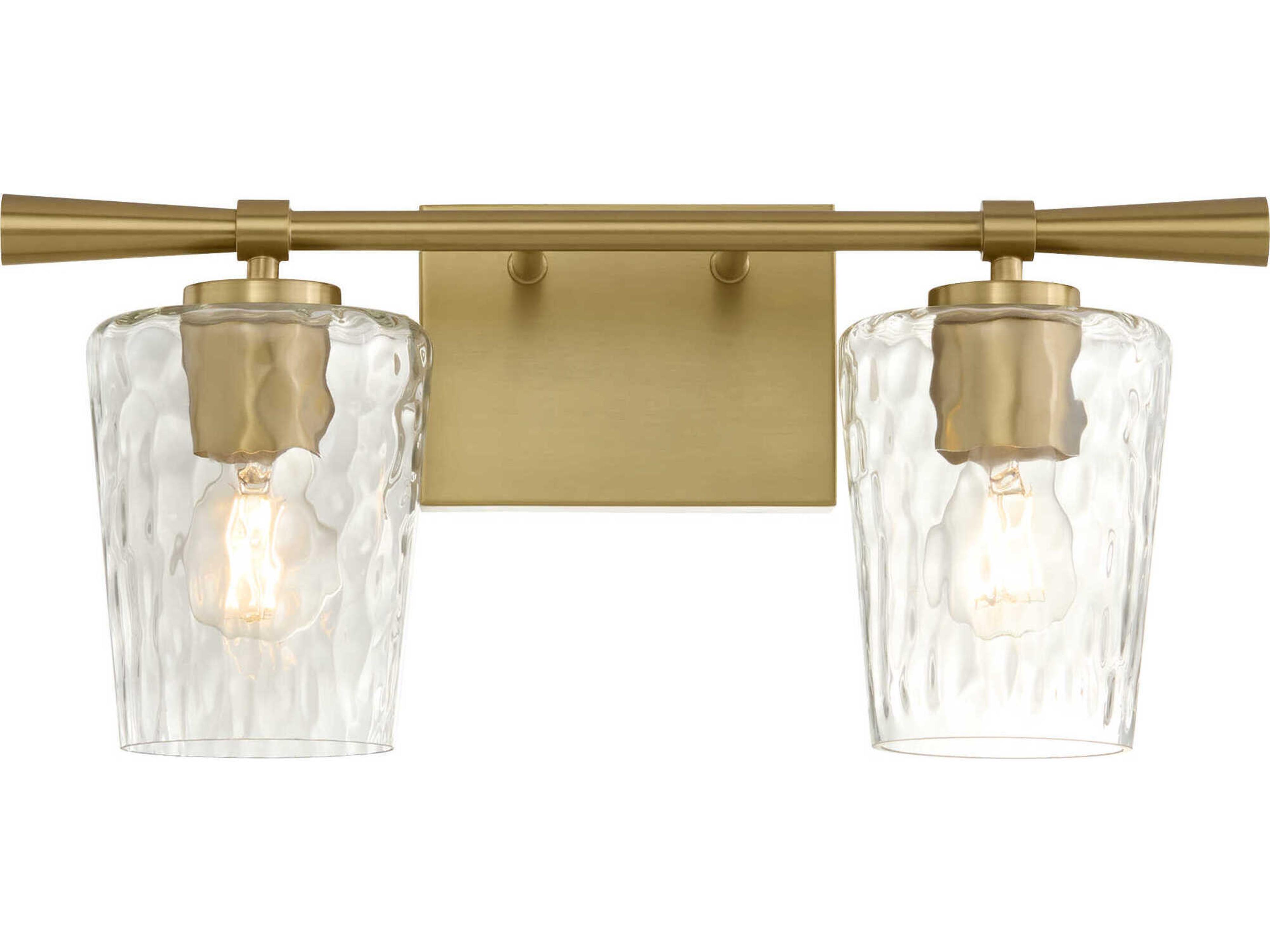 Quorum Goodwin 2-Light Aged Brass Vanity Light