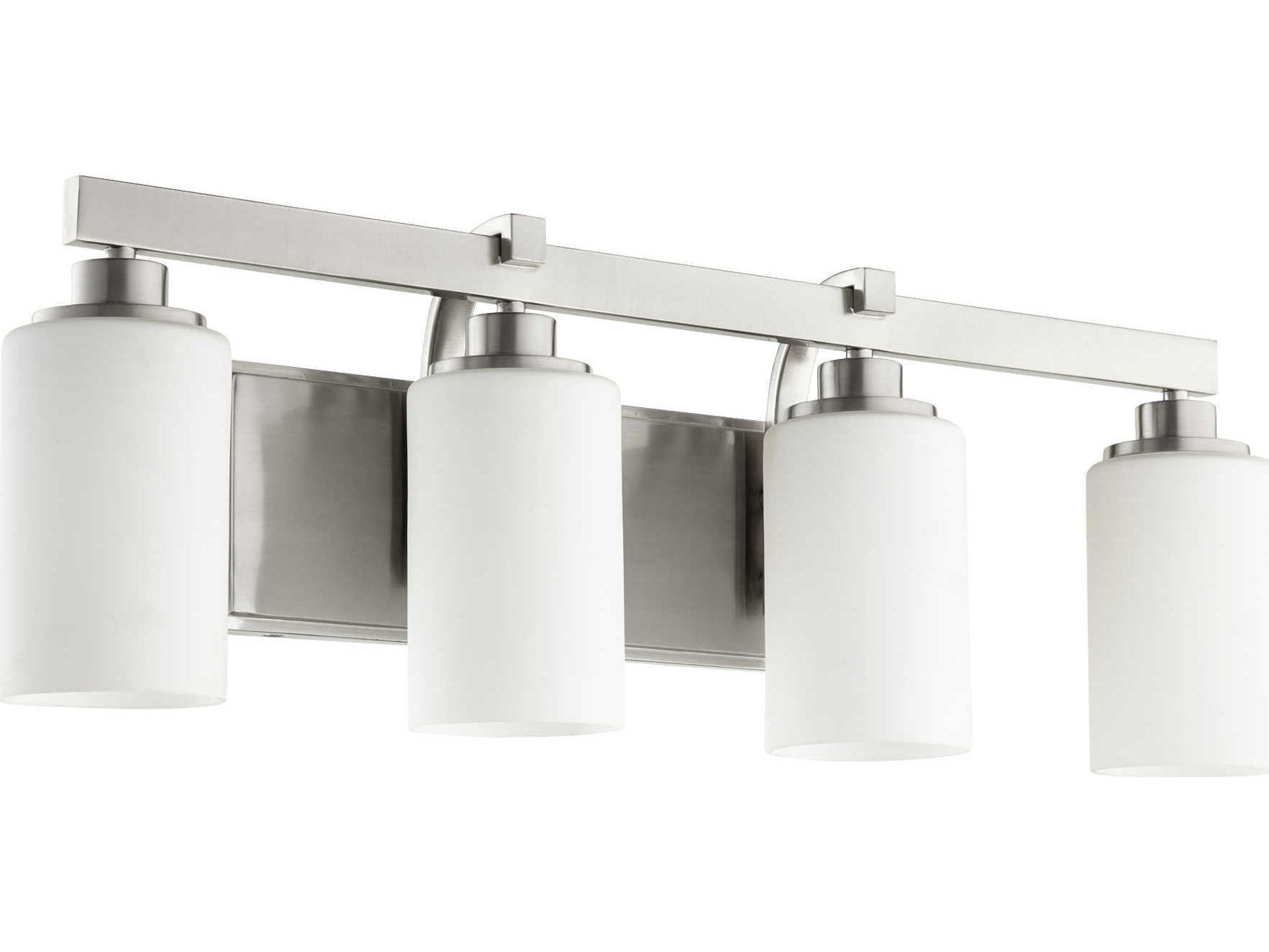 Lancaster 4-Light Satin Nickel Glass Vanity Light