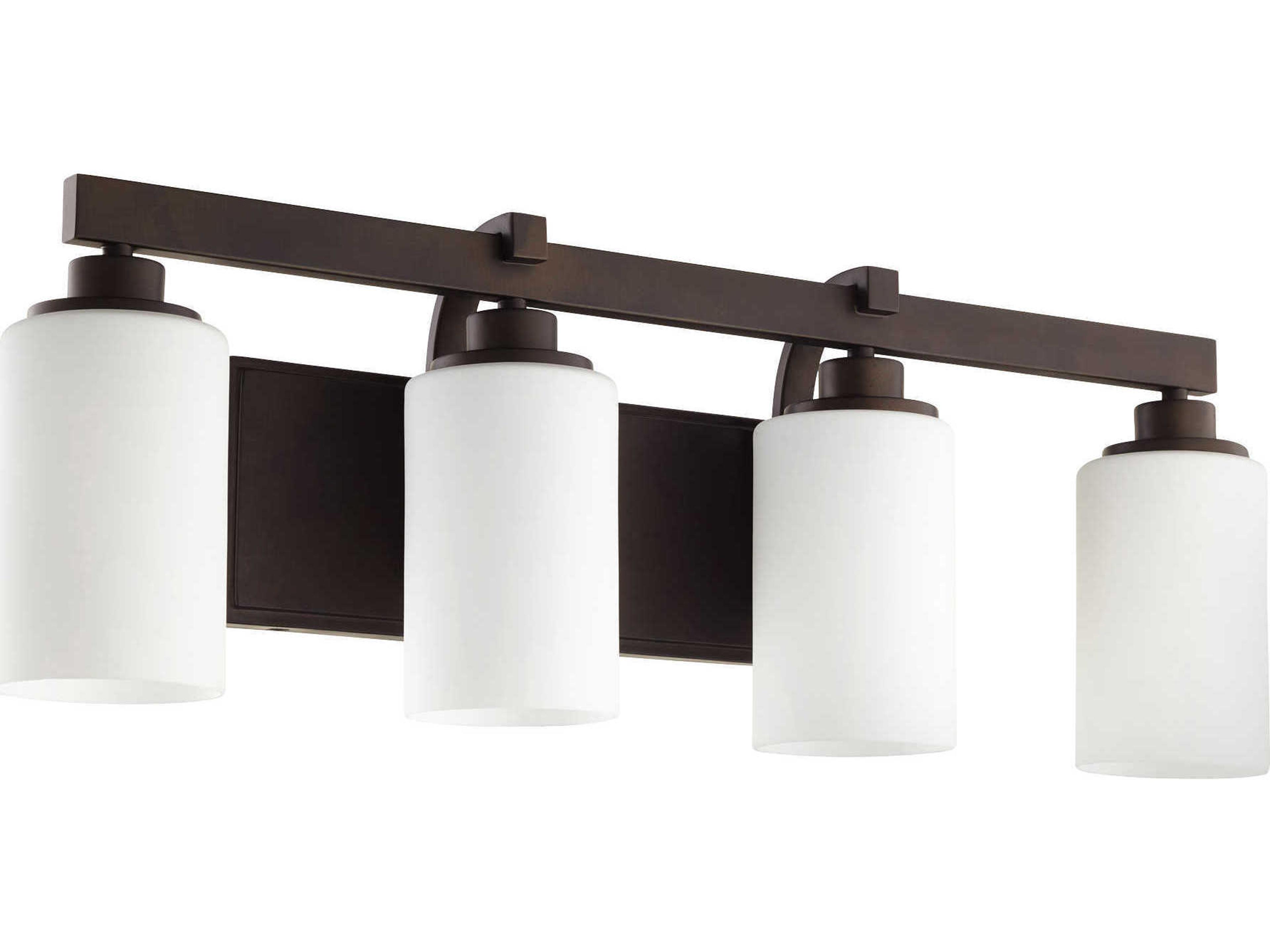 Lancaster 4-Light Oiled Bronze Glass Vanity Light