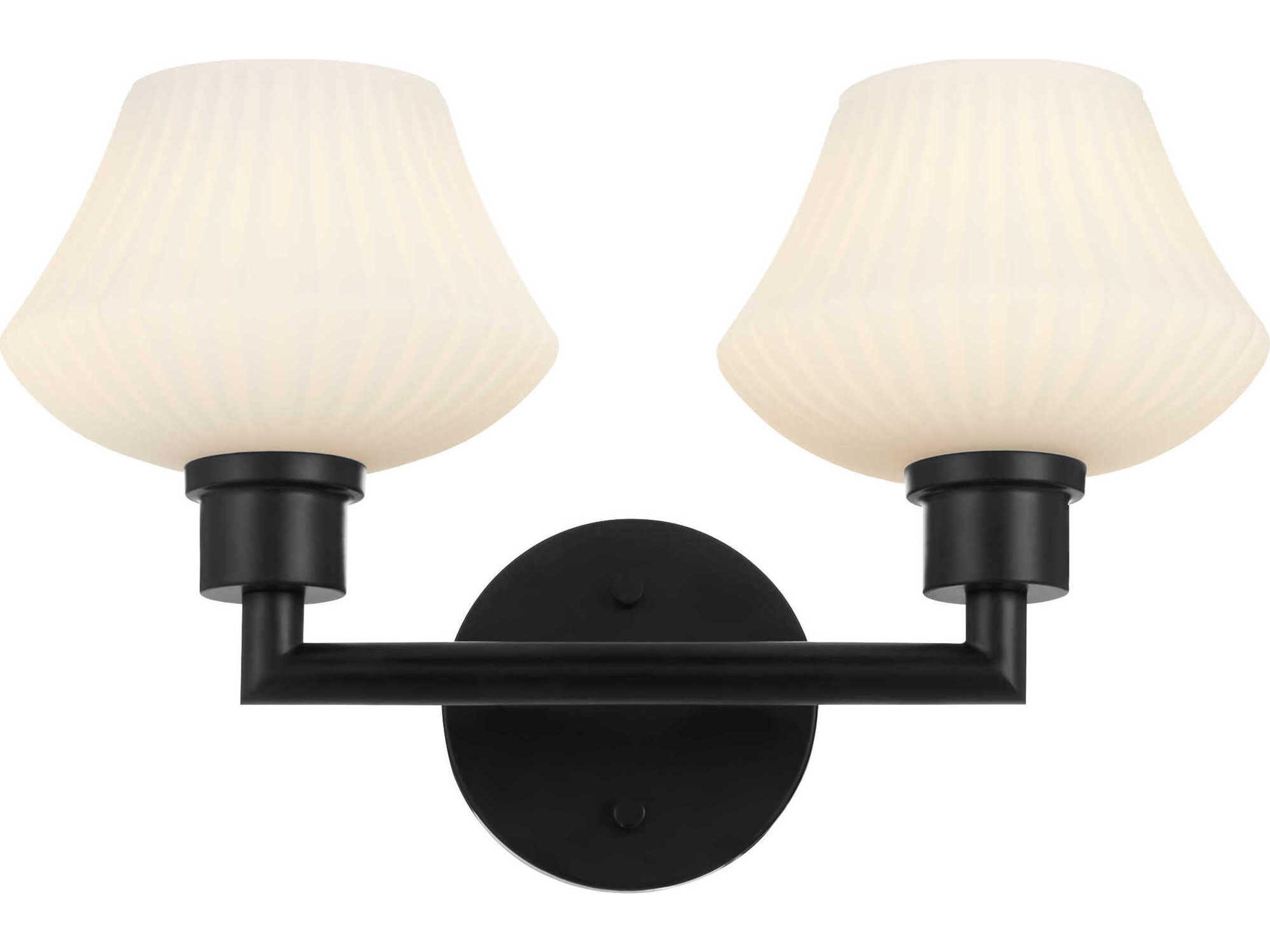 Quorum Cassini 2-Light Matte Black Vanity Light