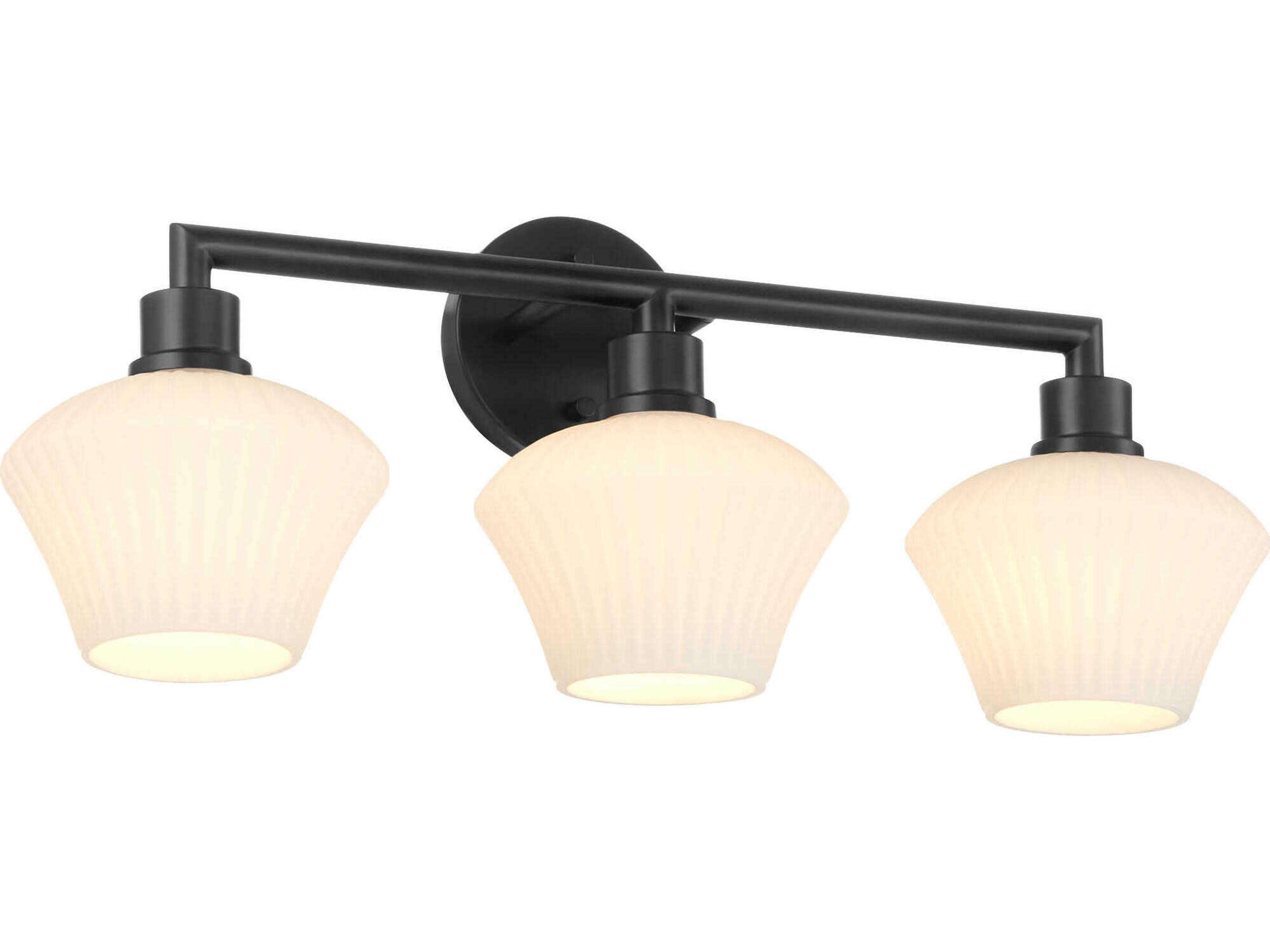 Quorum Cassini 3-Light Matte Black Vanity Light