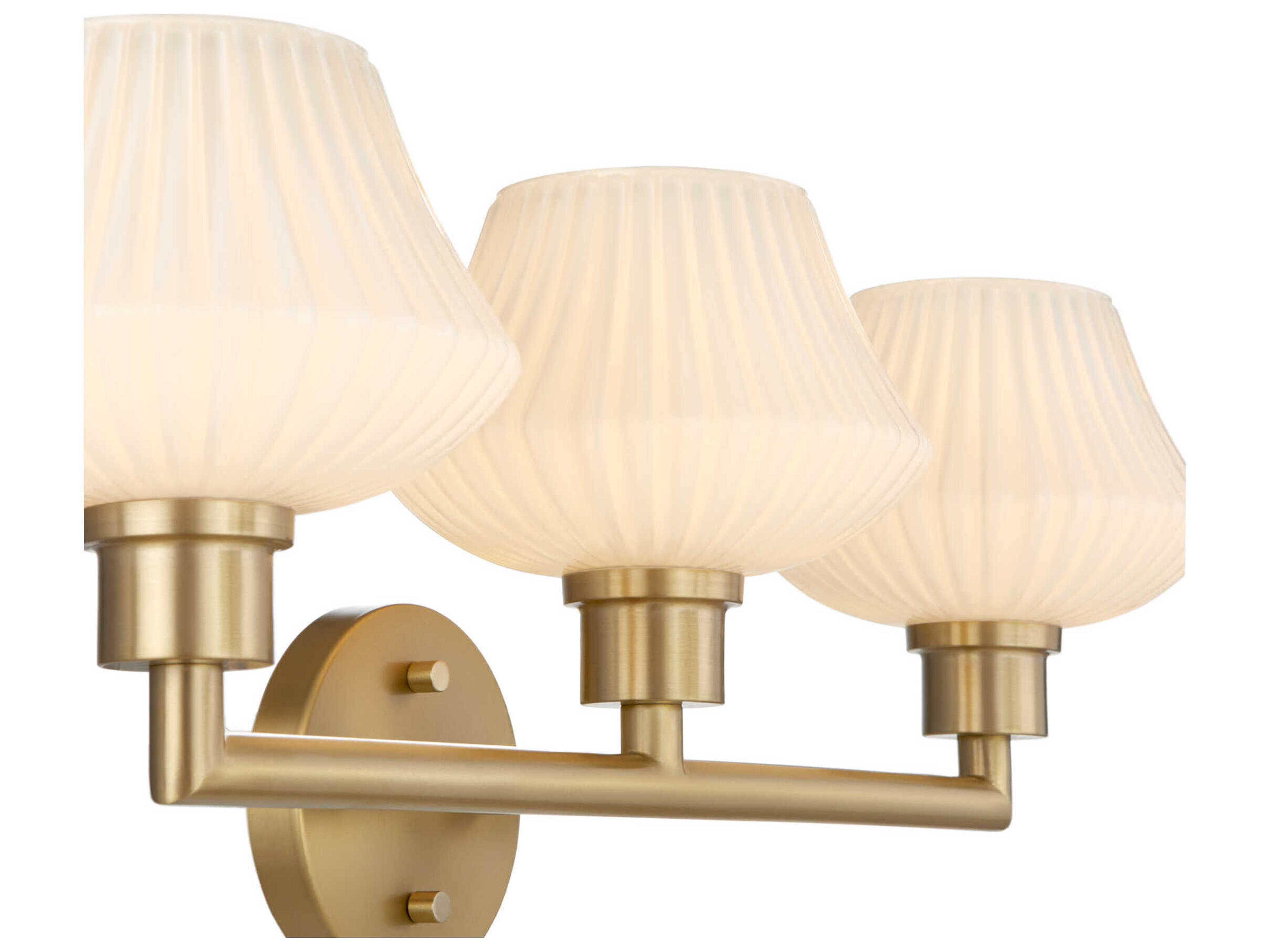 Quorum Cassini 3-Light Aged Brass Vanity Light