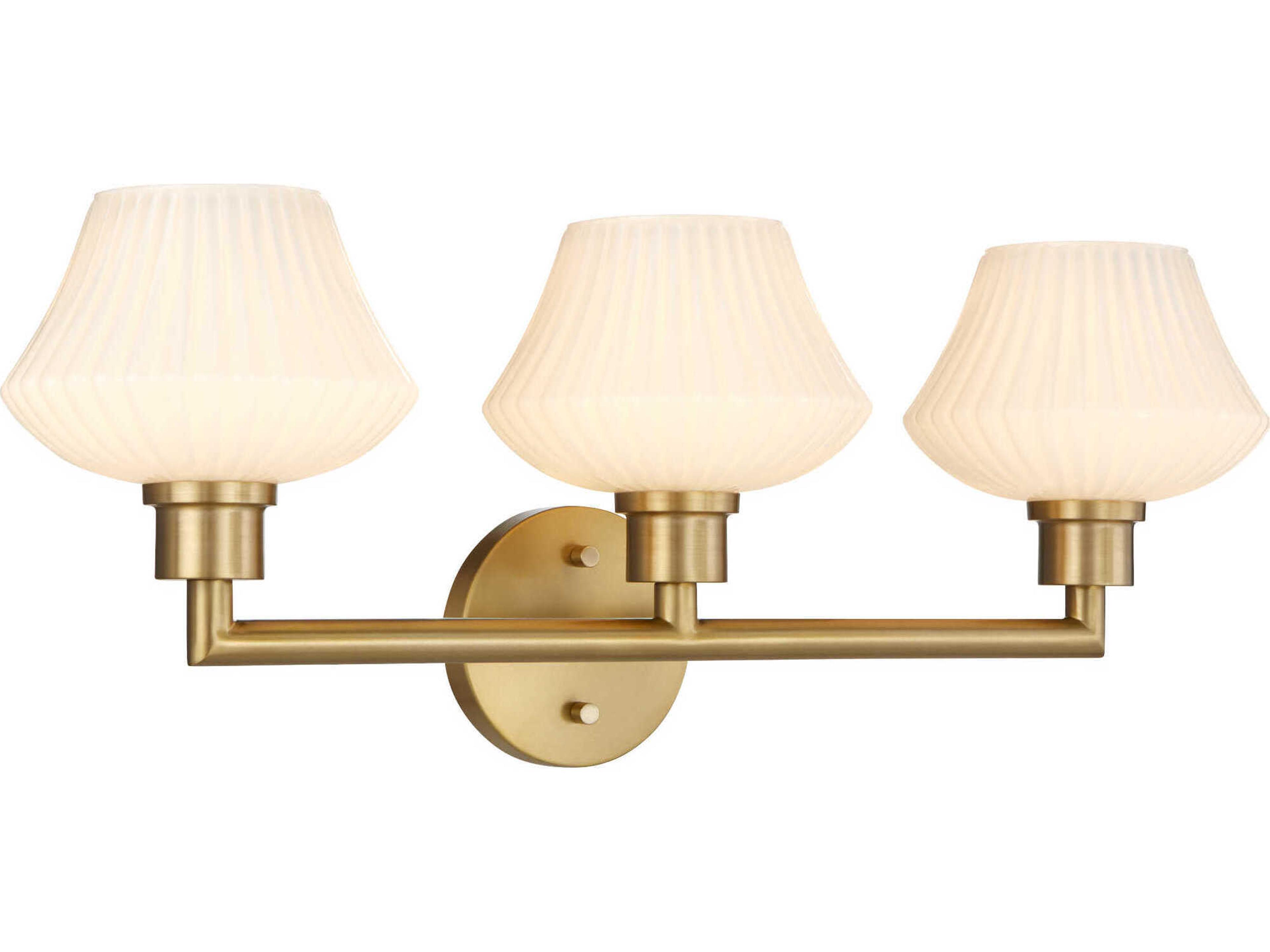 Quorum Cassini 3-Light Aged Brass Vanity Light
