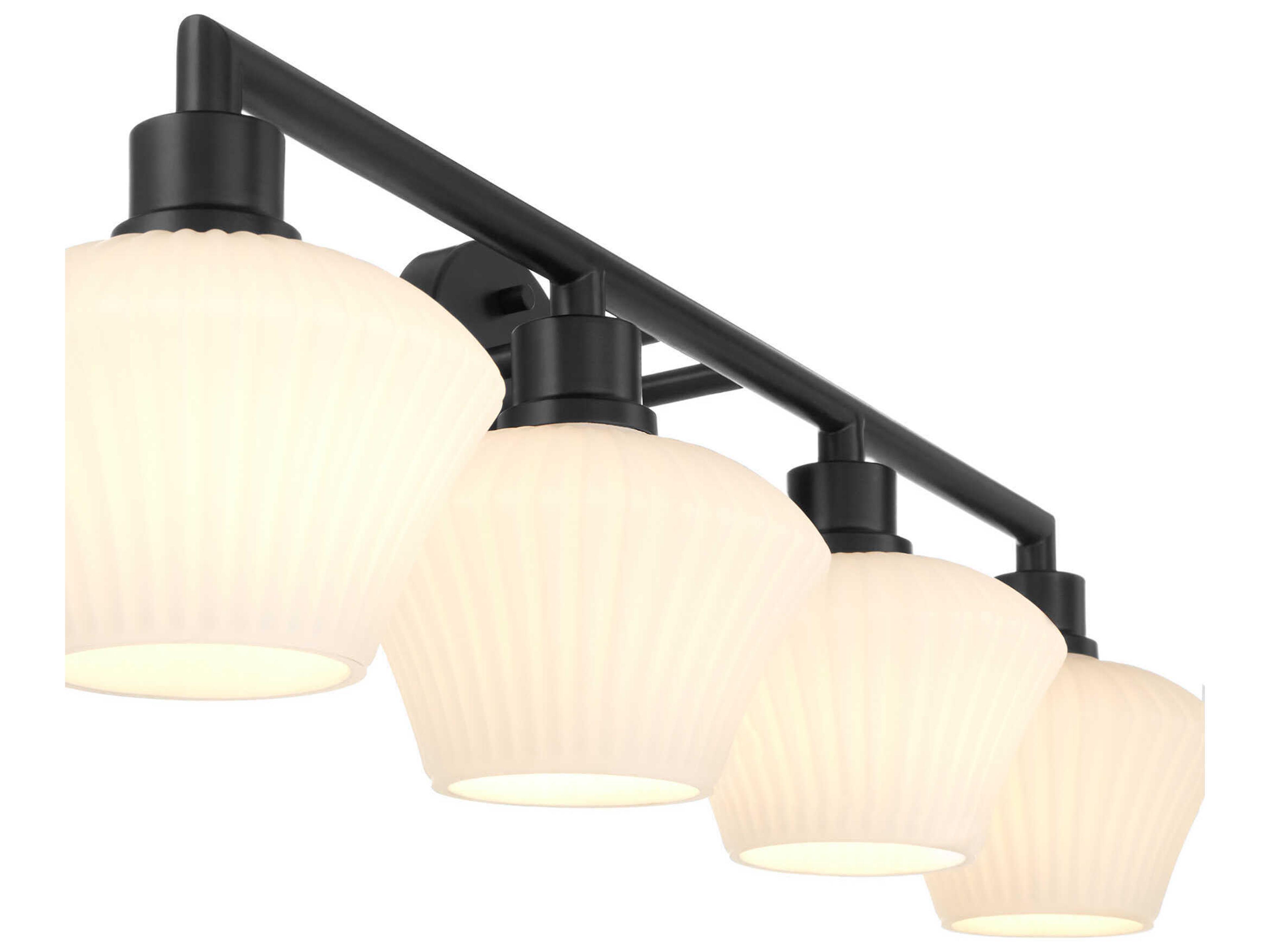 Quorum Cassini 4-Light Matte Black Vanity Light