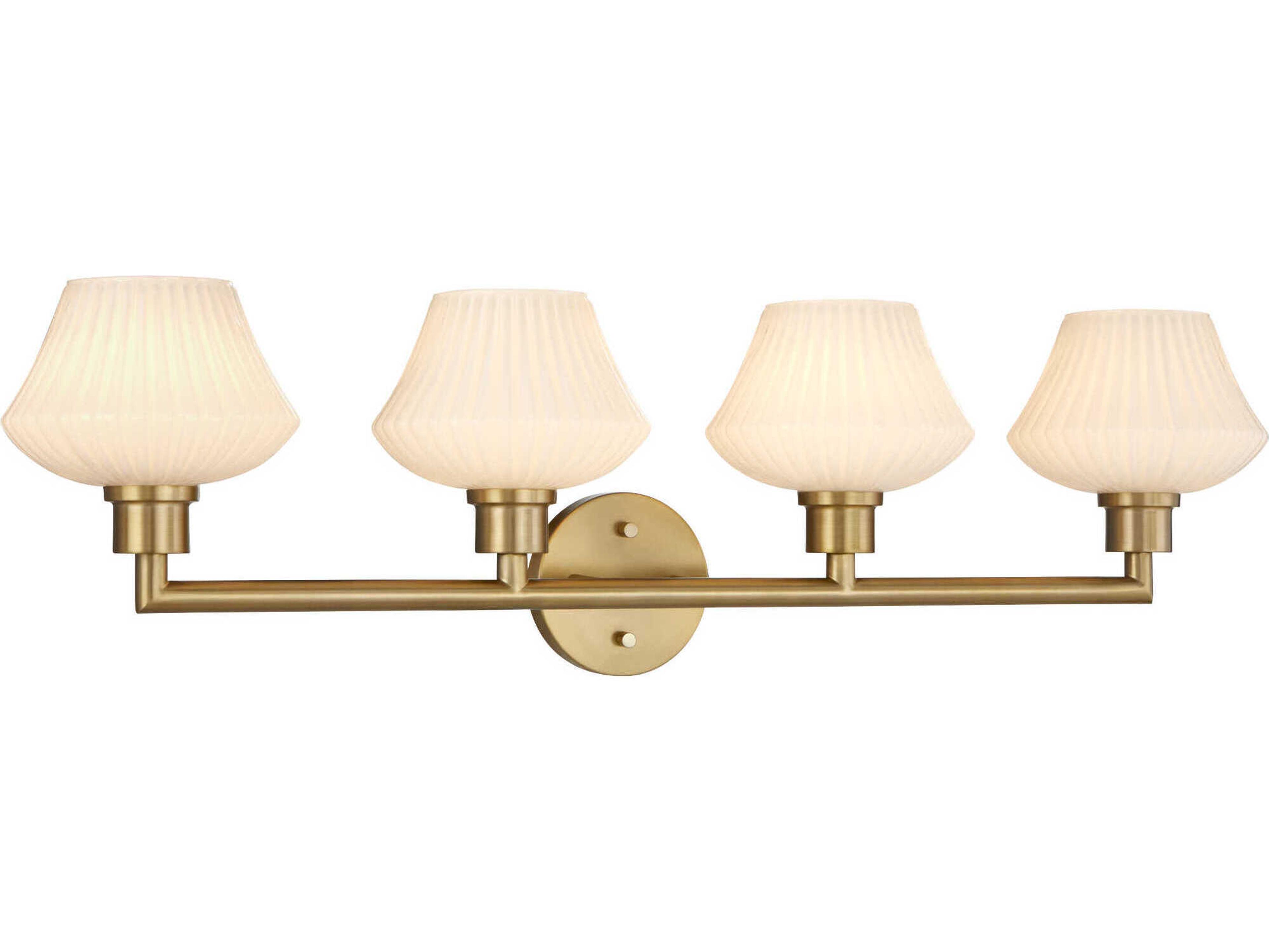 Quorum Cassini 4-Light Aged Brass Vanity Light