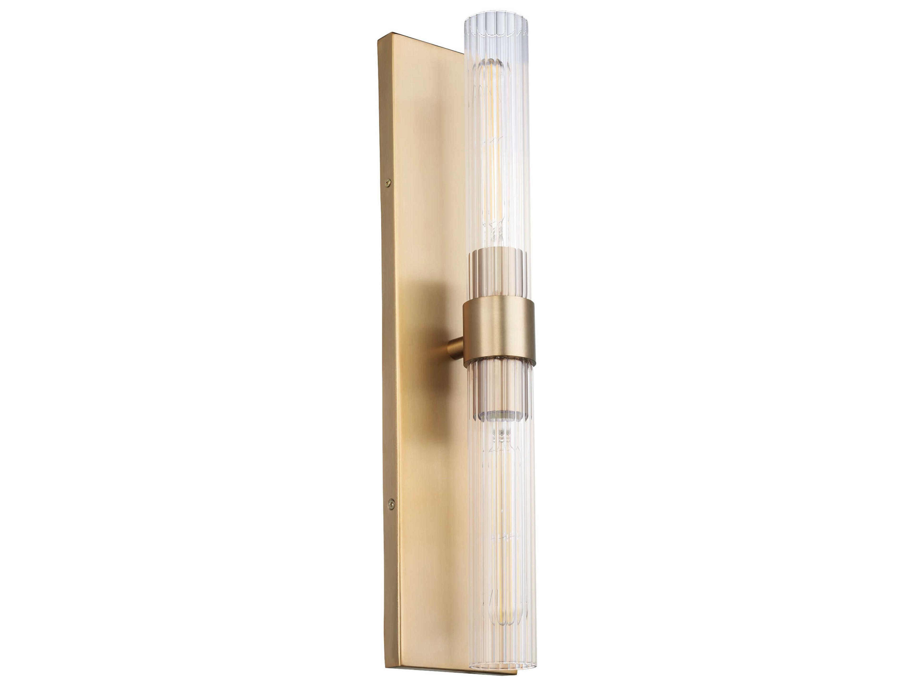 Sheridan 2-Light Aged Brass Glass Wall Sconce