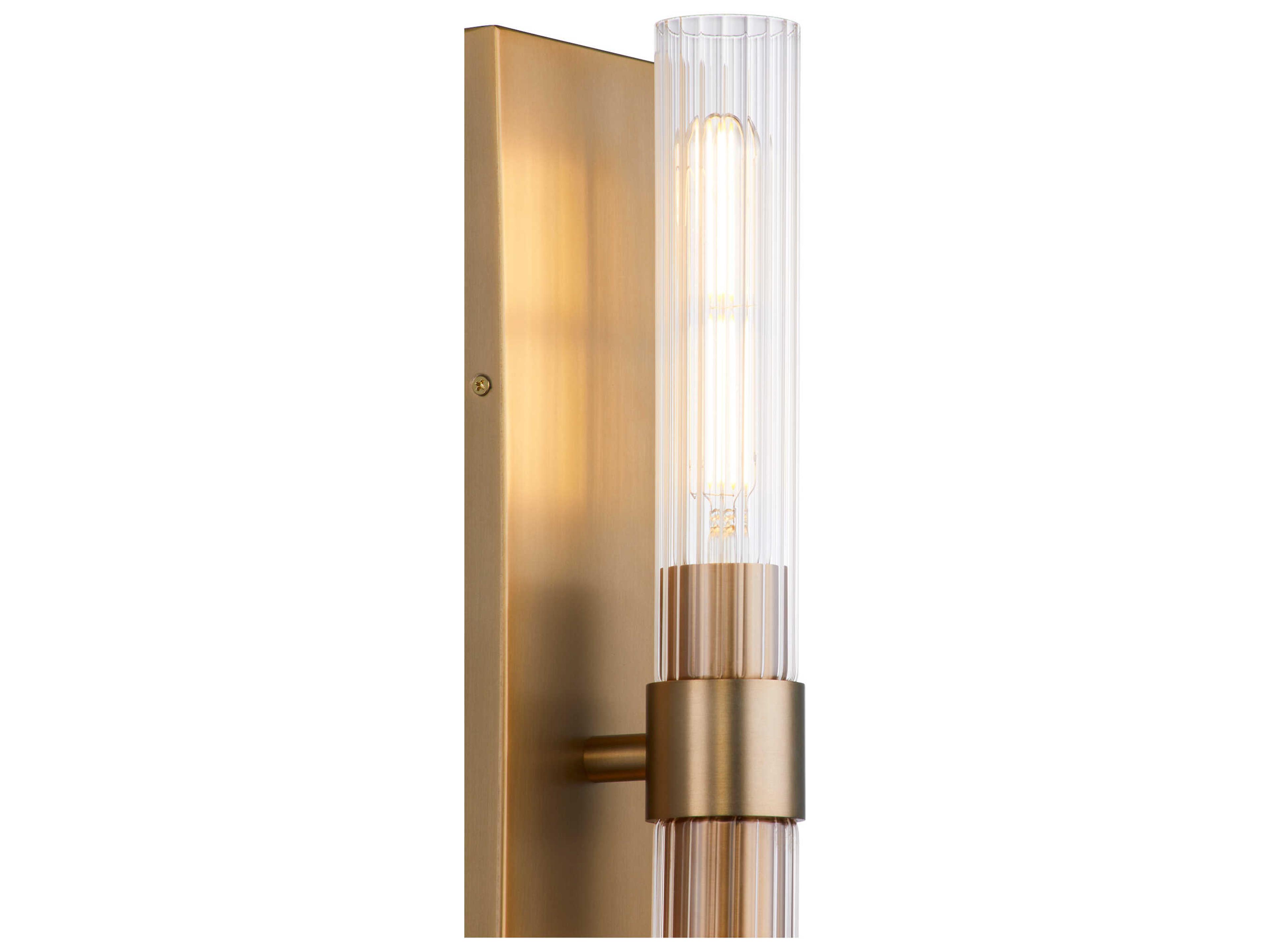 Quorum Sheridan 2-Light Aged Brass Glass Wall Sconce