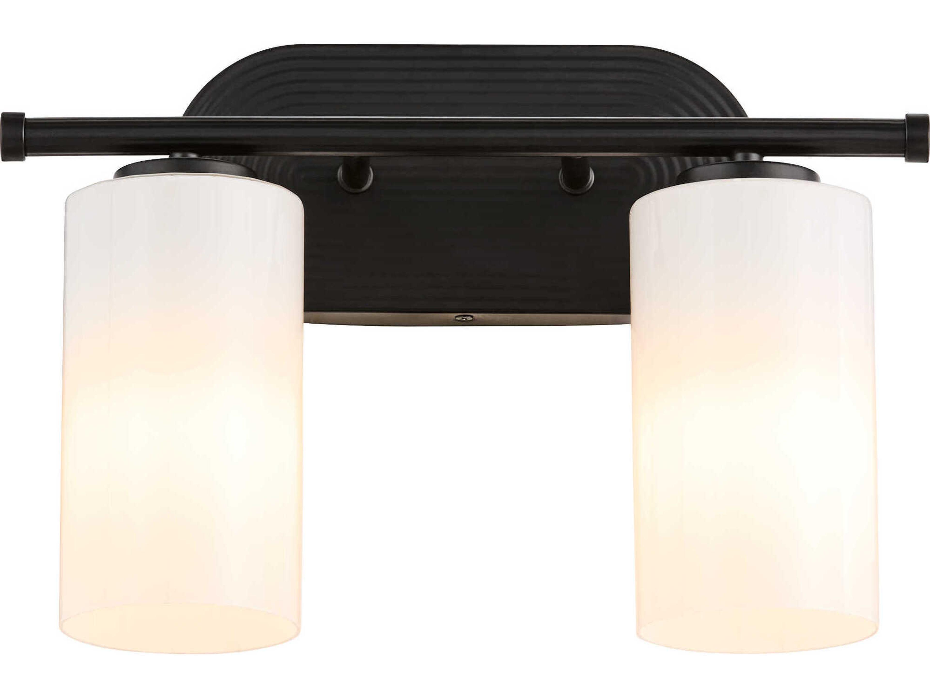 Quorum Belinder 2-Light Matte Black Vanity Light