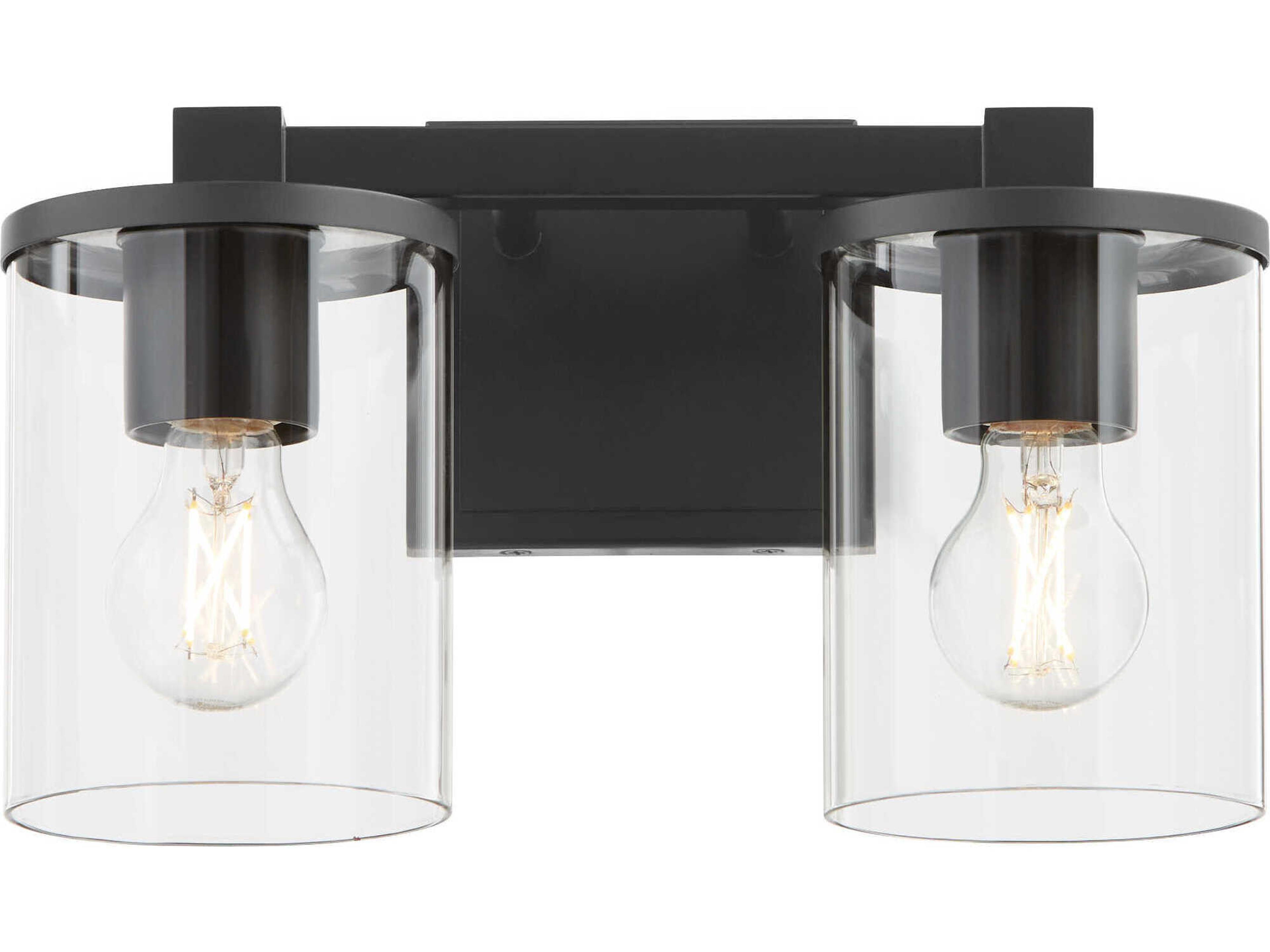 Bolton 2-Light Matte Black Vanity Light