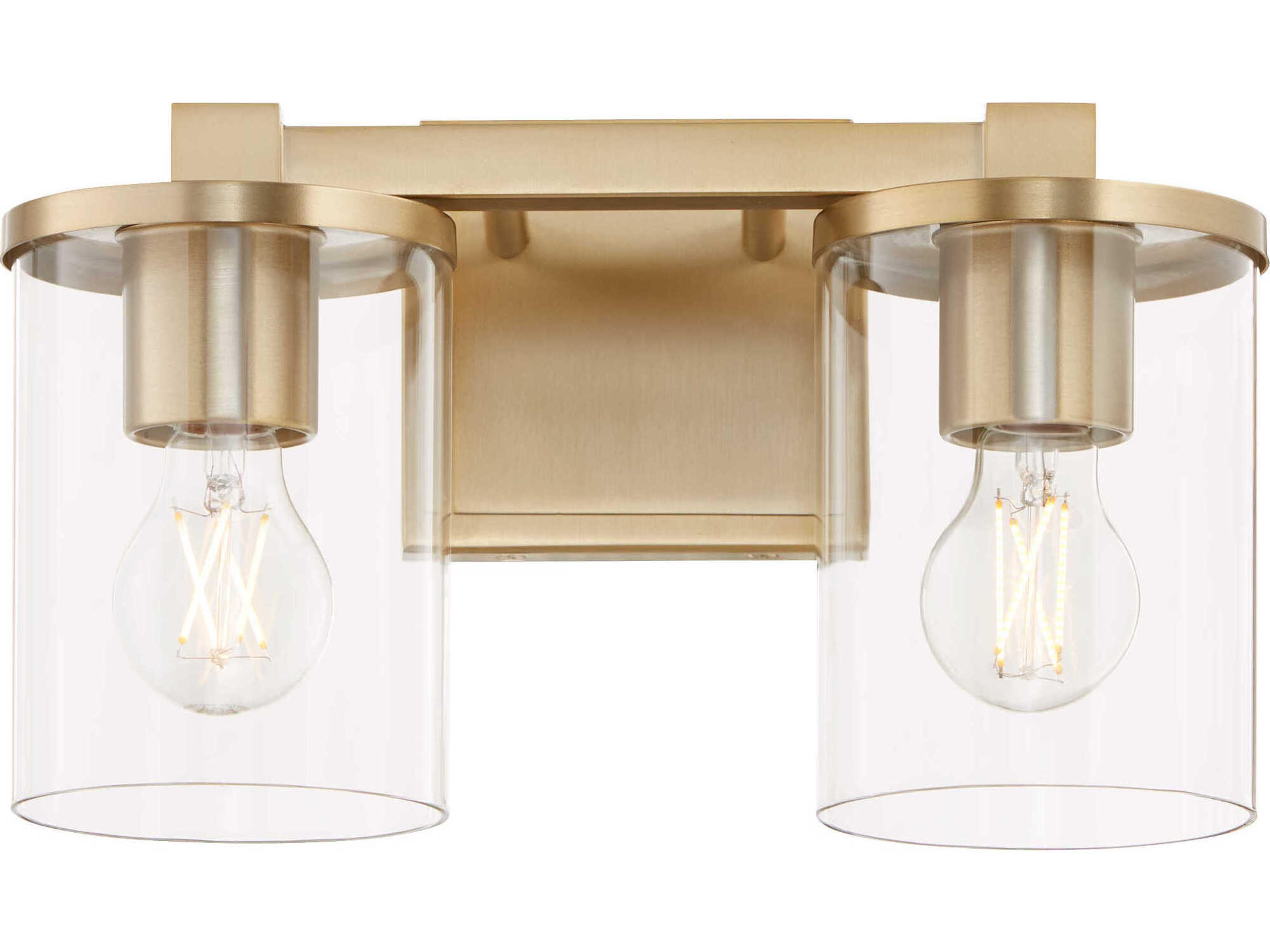 Quorum Bolton 2-Light Aged Brass Vanity Light