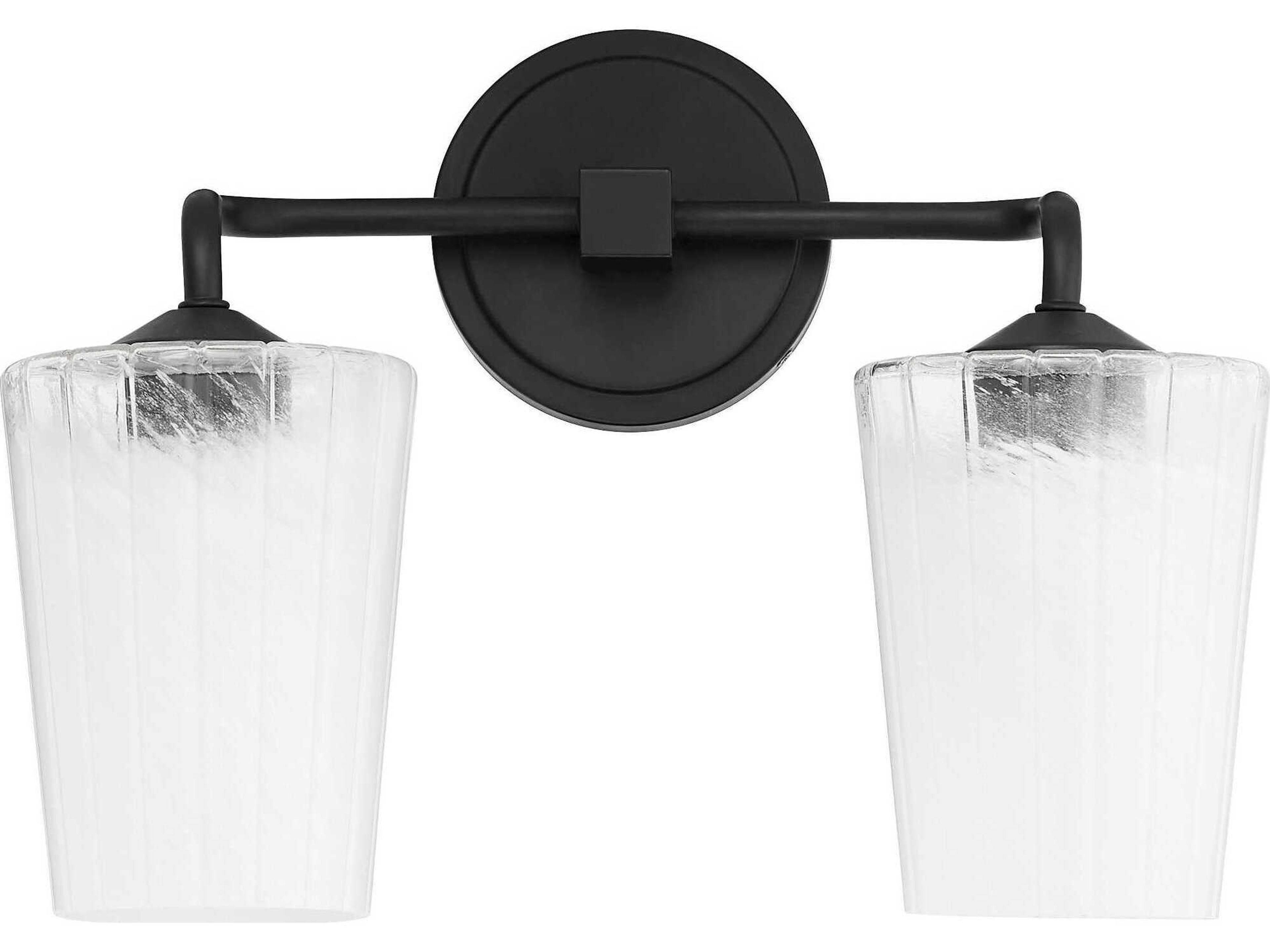 Providence 2-Light Matte Black Vanity Light
