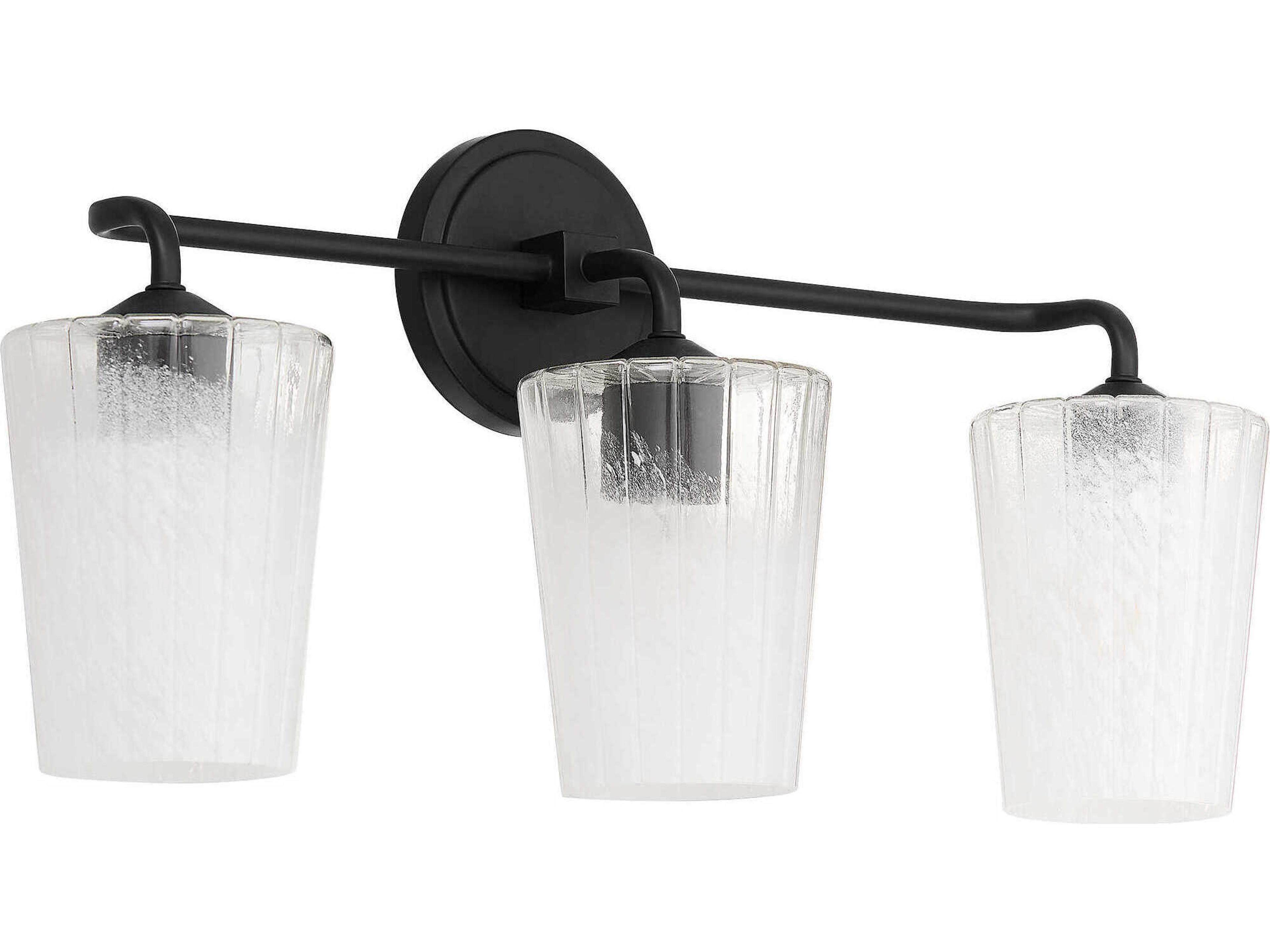 Providence 3-Light Matte Black Vanity Light