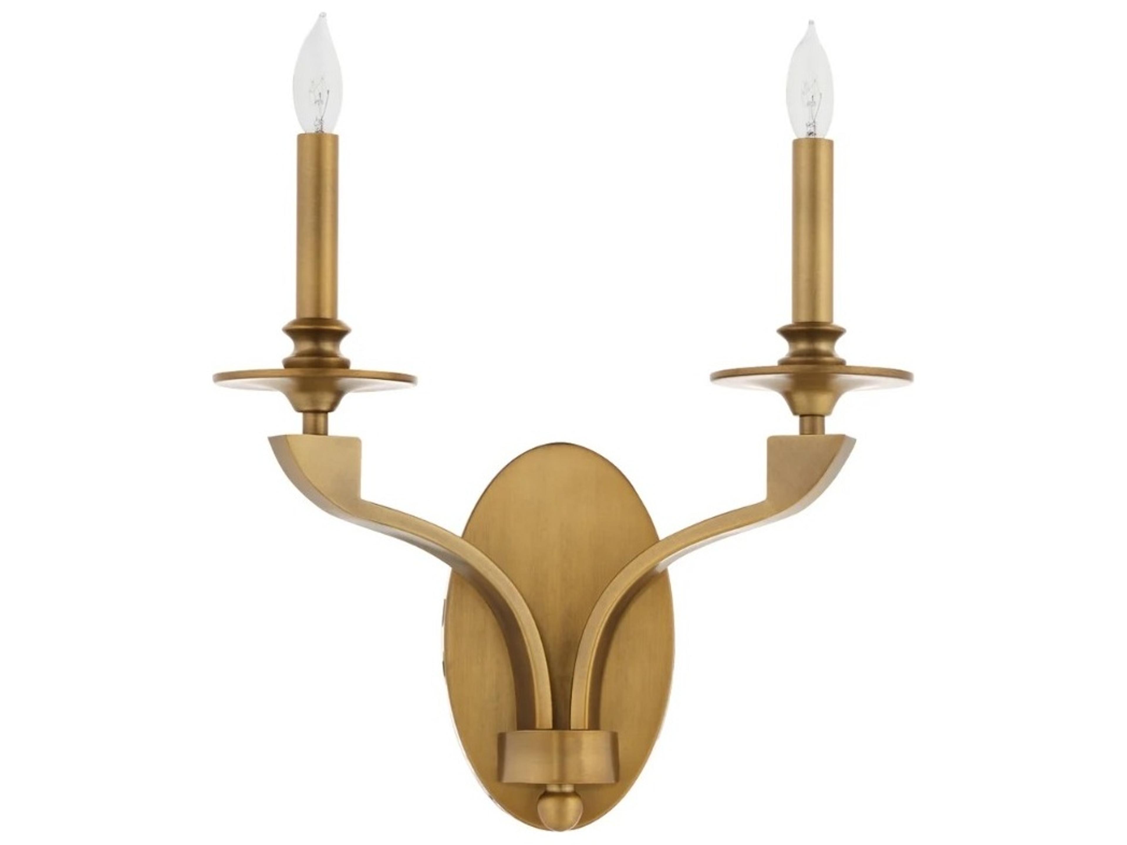 Chantelle 2-Light Brushed Brass Wall Sconce