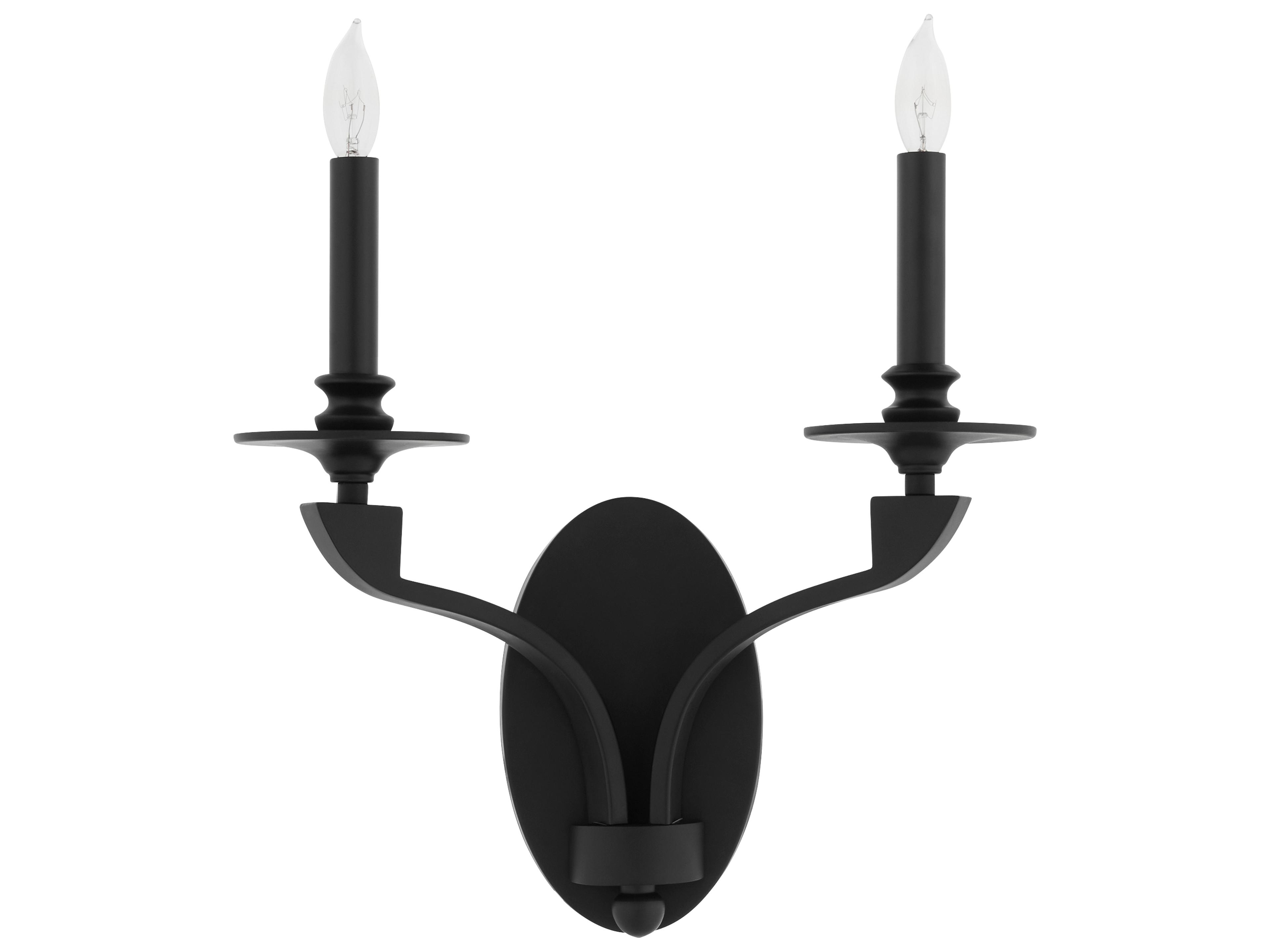 Chantelle 2-Light Matte Black Wall Sconce