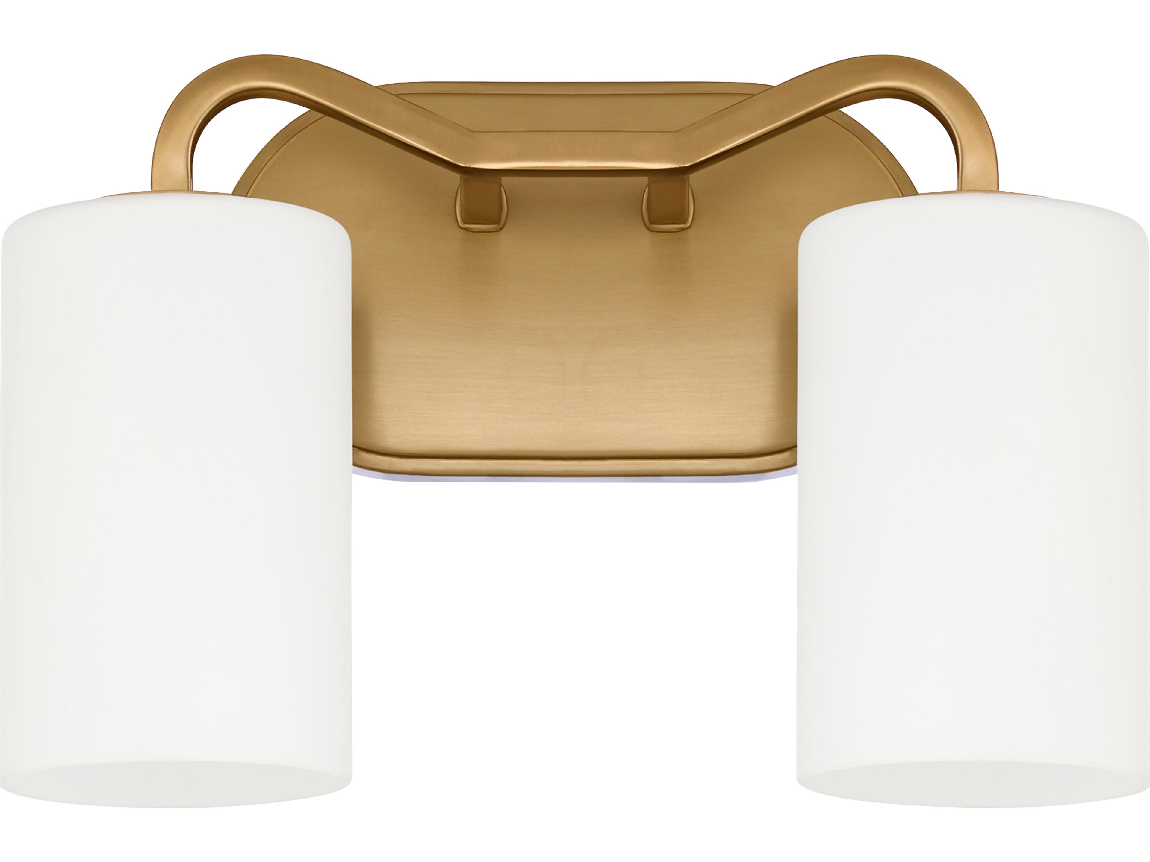 Rutherford 2-Light Brushed Brass Vanity Light