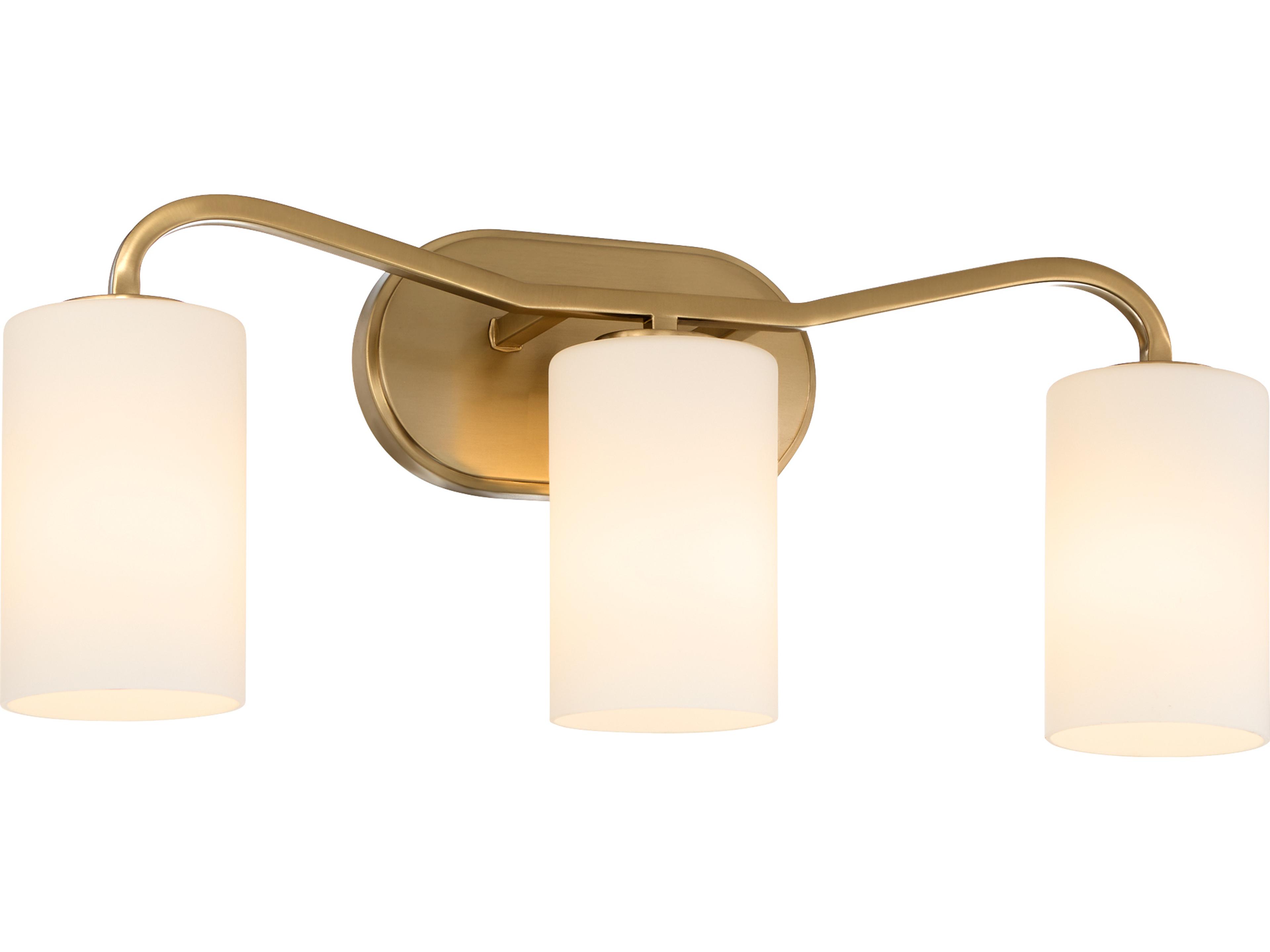 Quorum Rutherford 3-Light Brushed Brass Vanity Light