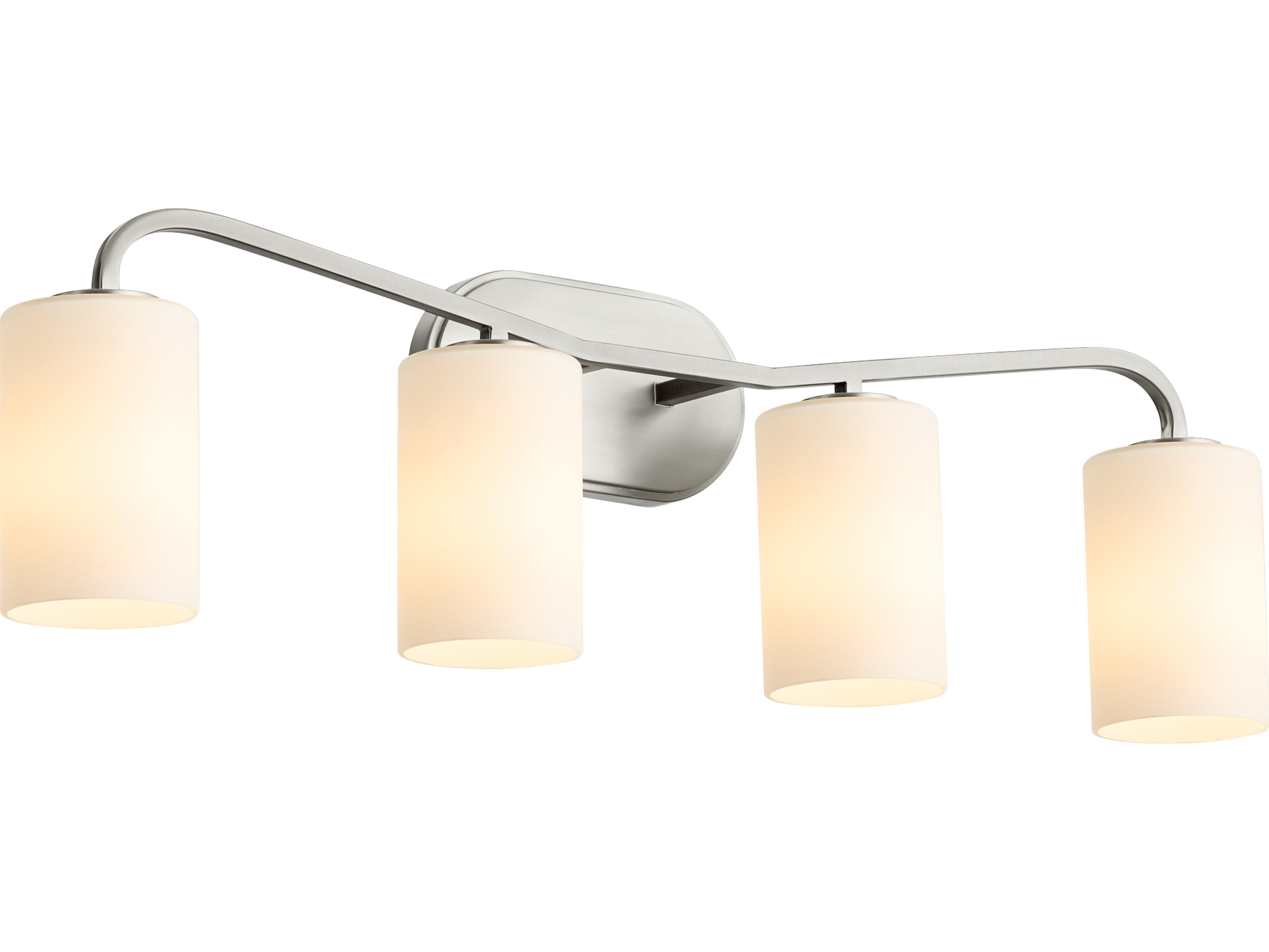 Quorum Rutherford 4-Light Satin Nickel Vanity Light