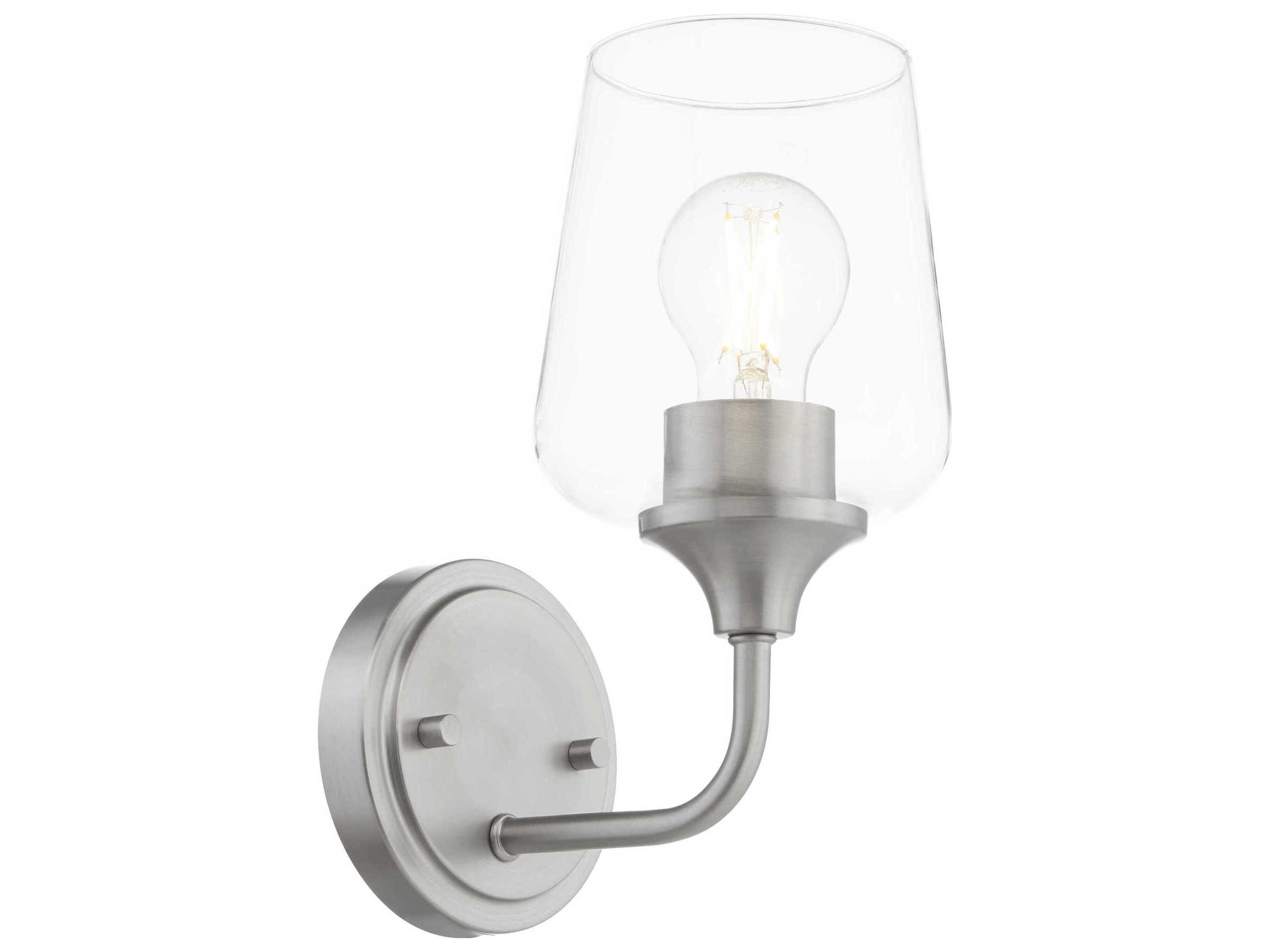 Quorum Raymond 1-Light Satin Nickel Wall Sconce