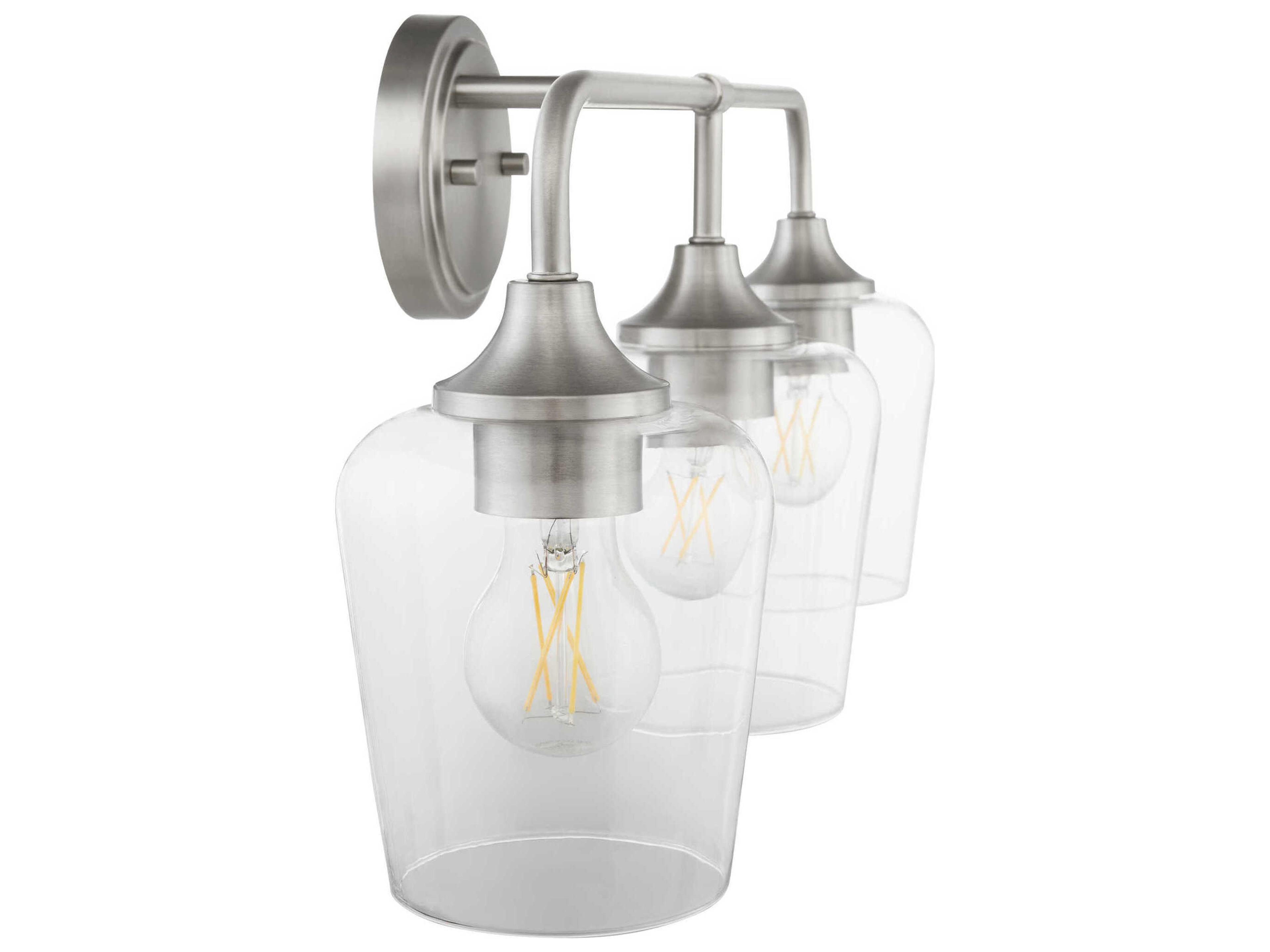 Quorum Raymond 3-Light Satin Nickel Vanity Light