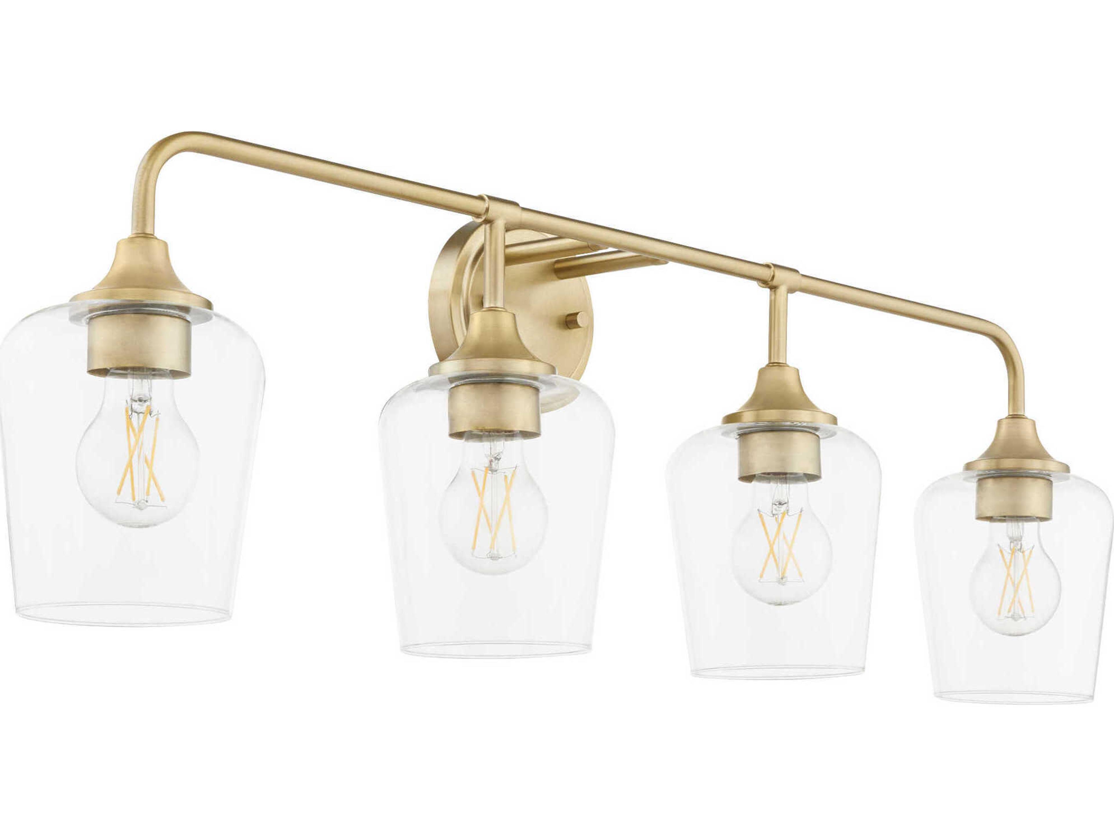Raymond 4-Light Aged Brass Vanity Light