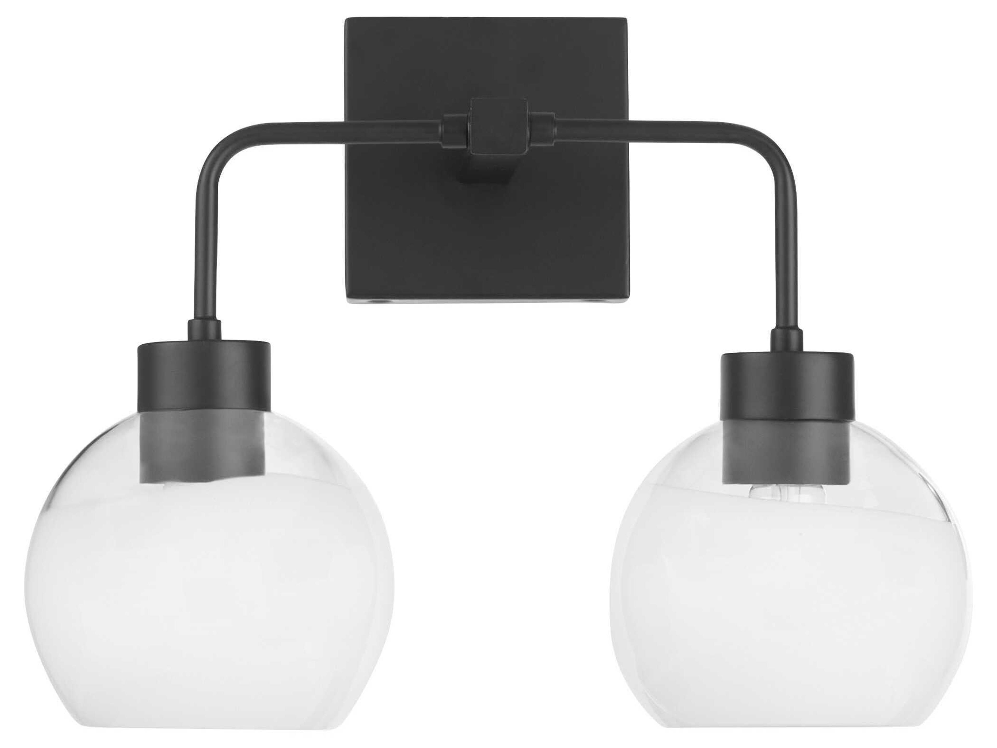 Lacy 2-Light Matte Black Vanity Light