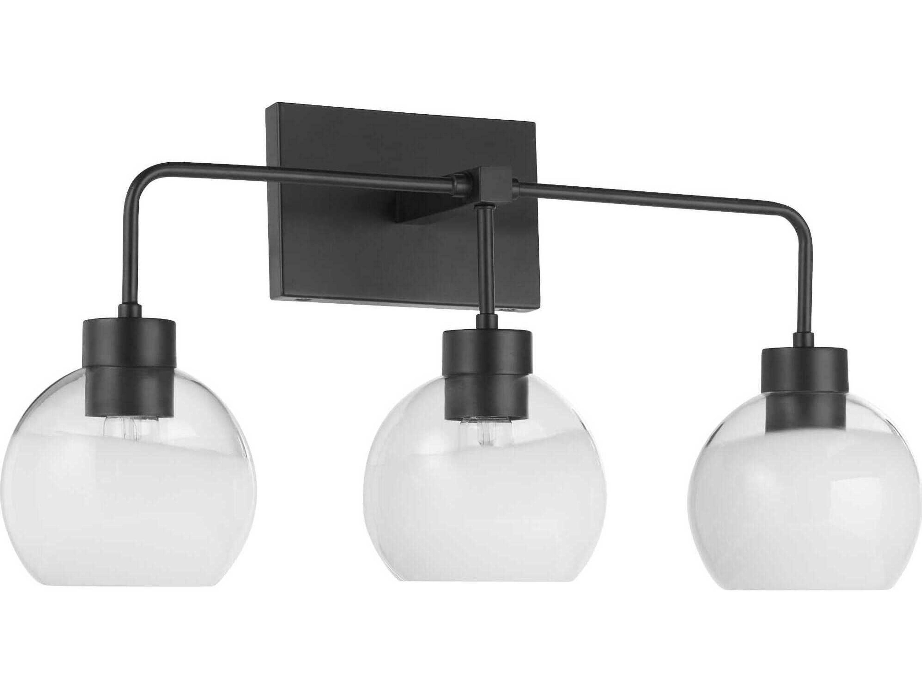Lacy 3-Light Matte Black Vanity Light