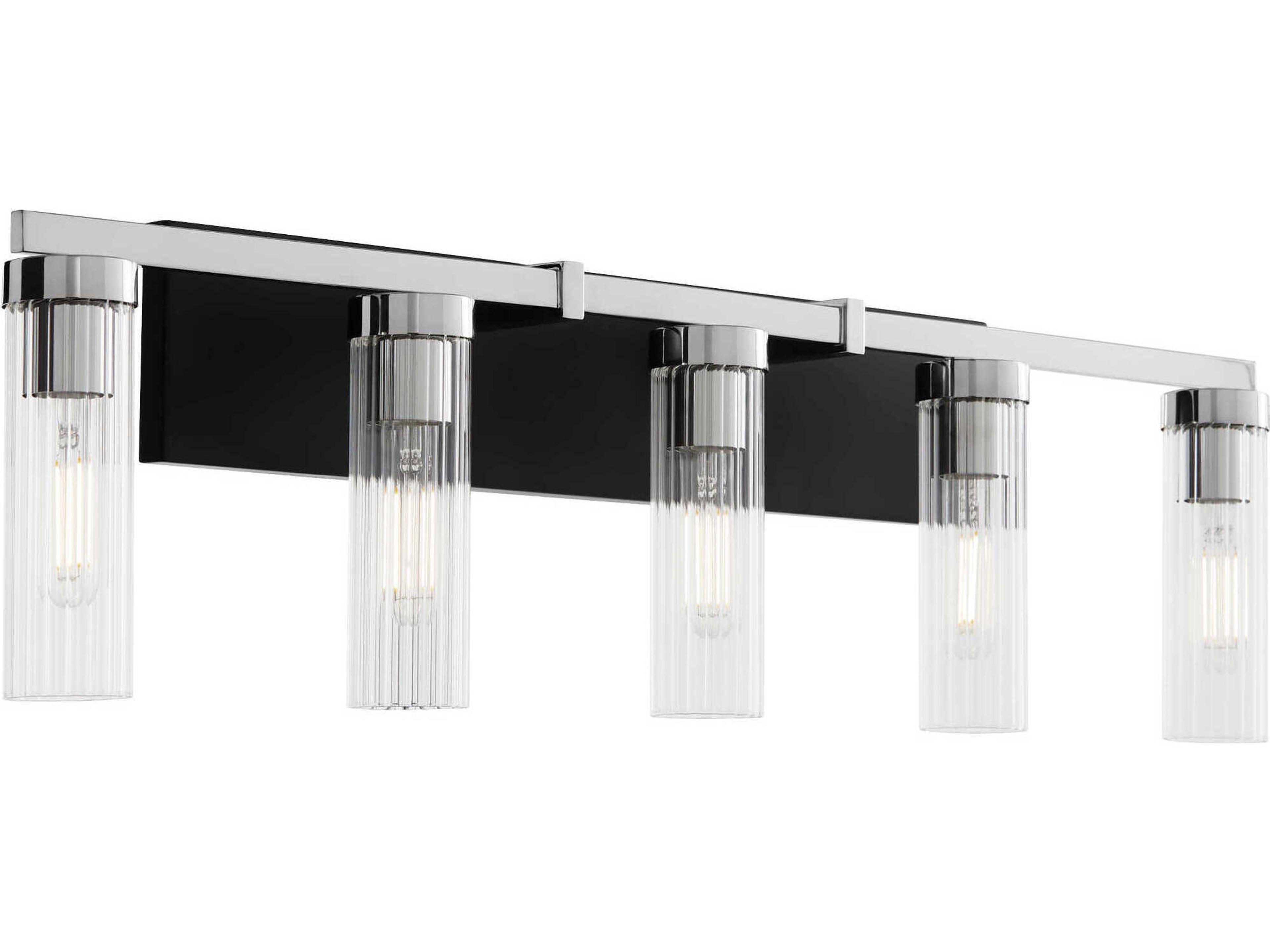 Kilbey 5-Light Matte Black Vanity Light