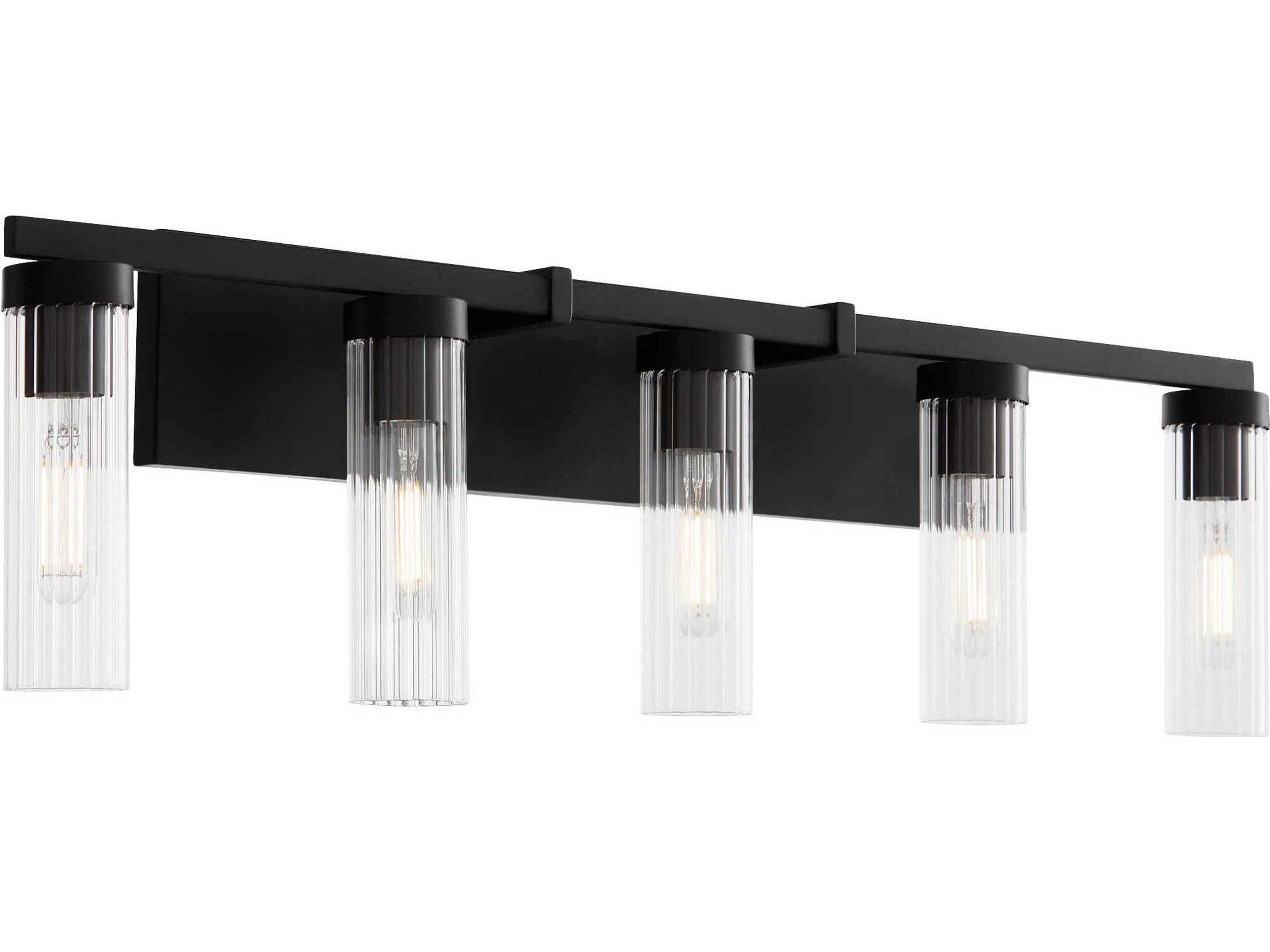 Kilbey 5-Light Matte Black Vanity Light