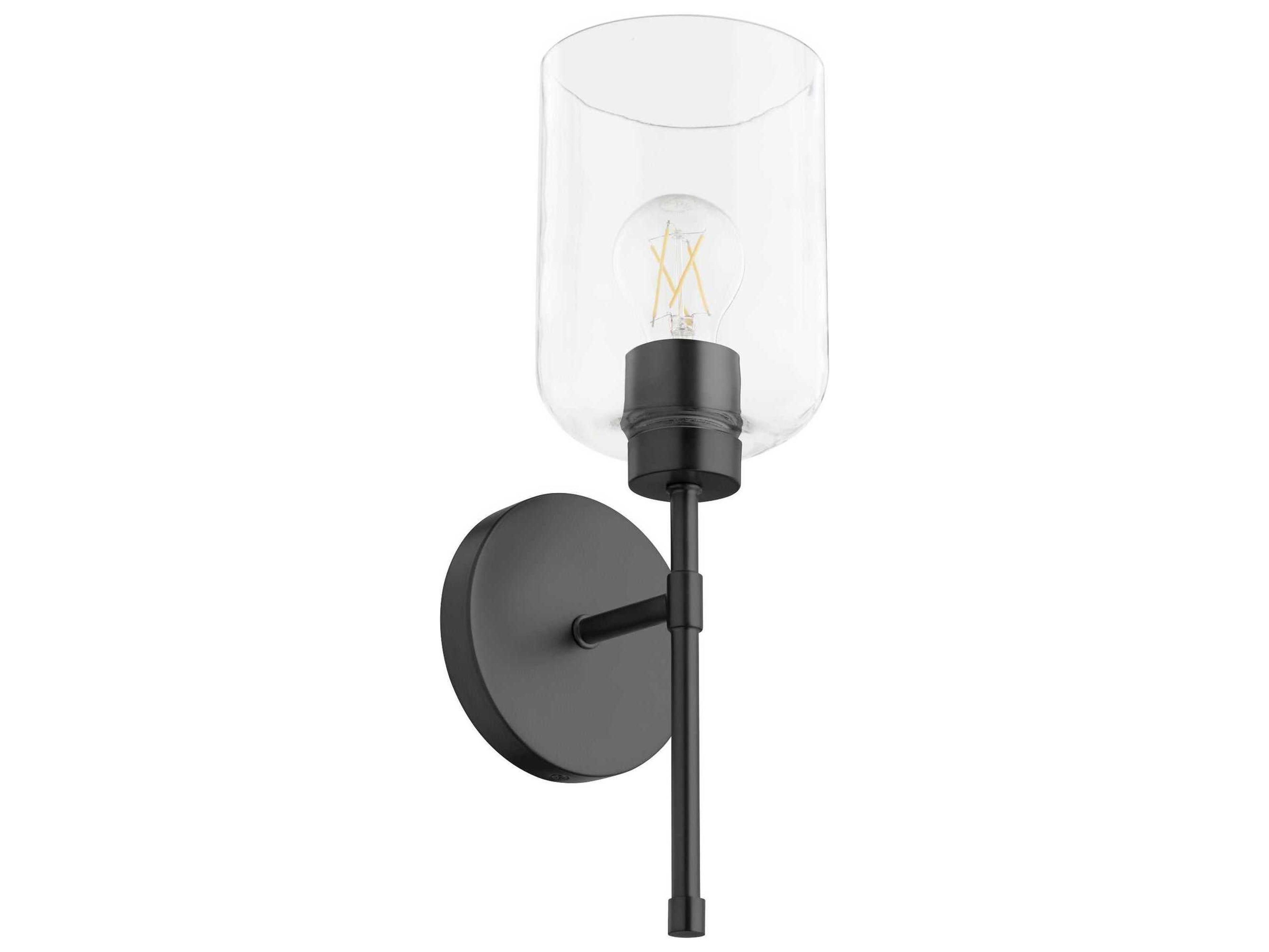 Tribute 1-Light Matte Black Glass Vanity Light