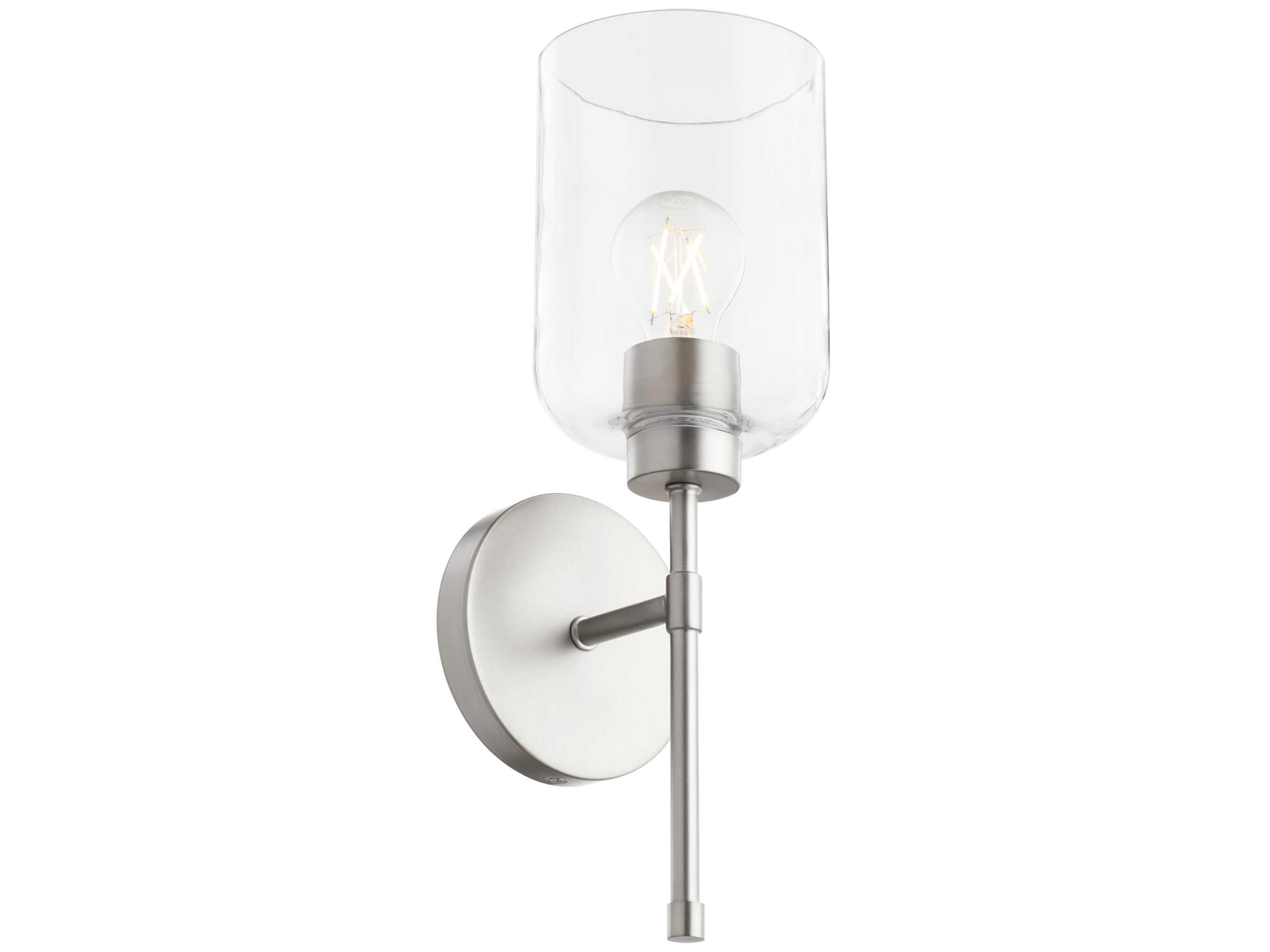 Quorum Tribute 1-Light Satin Nickel Glass Vanity Light