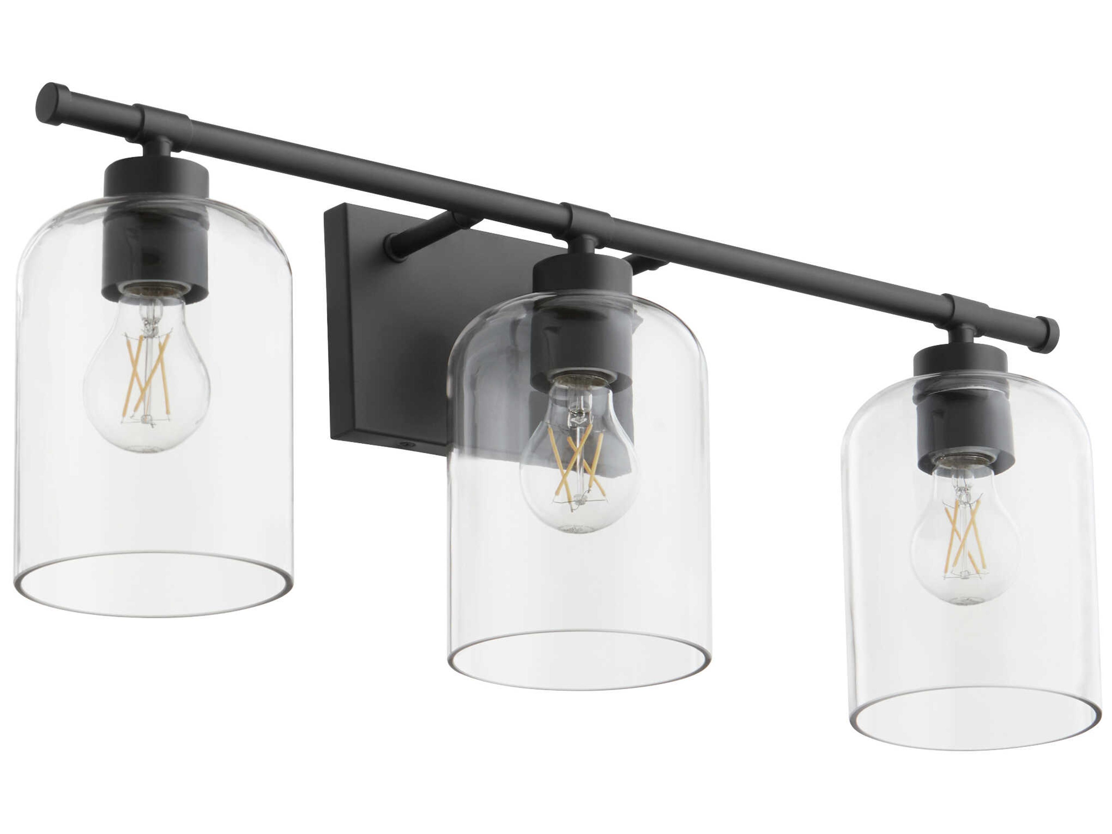 Tribute 3-Light Matte Black Glass Vanity Light