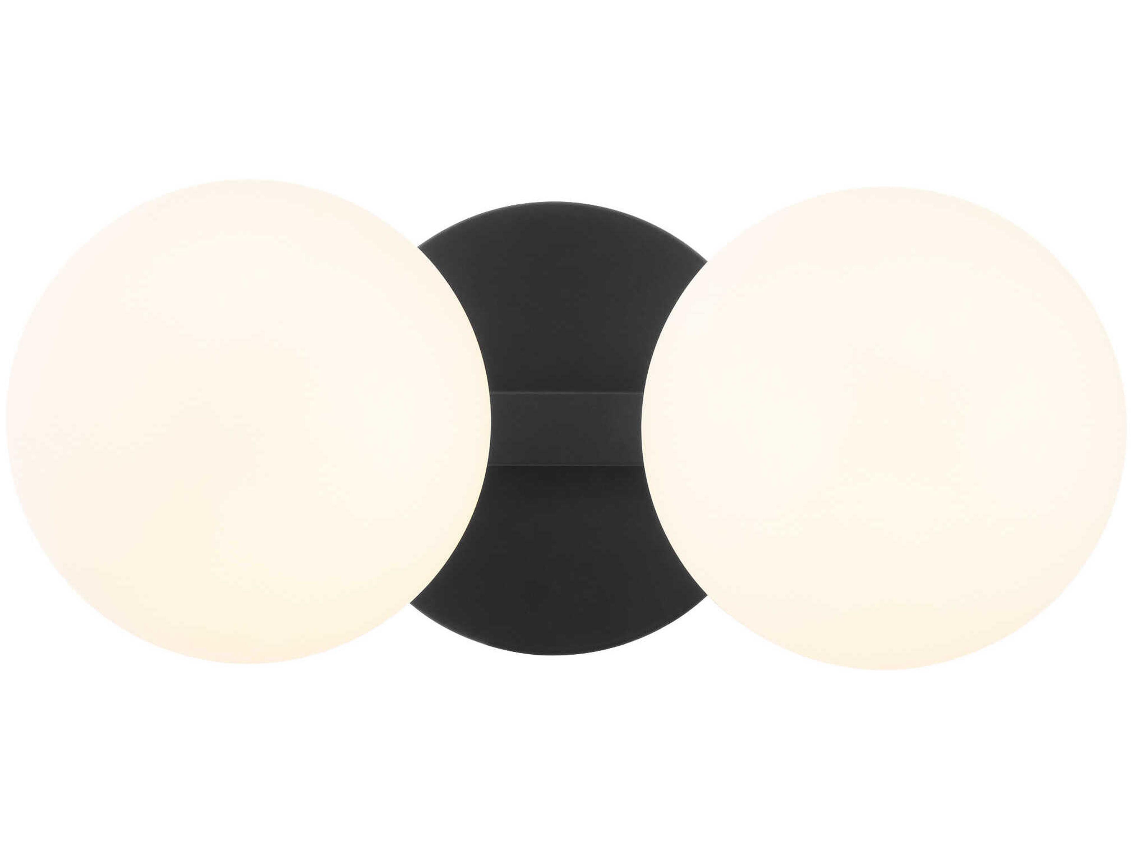 Quorum 2-Light Matte Black Vanity Light