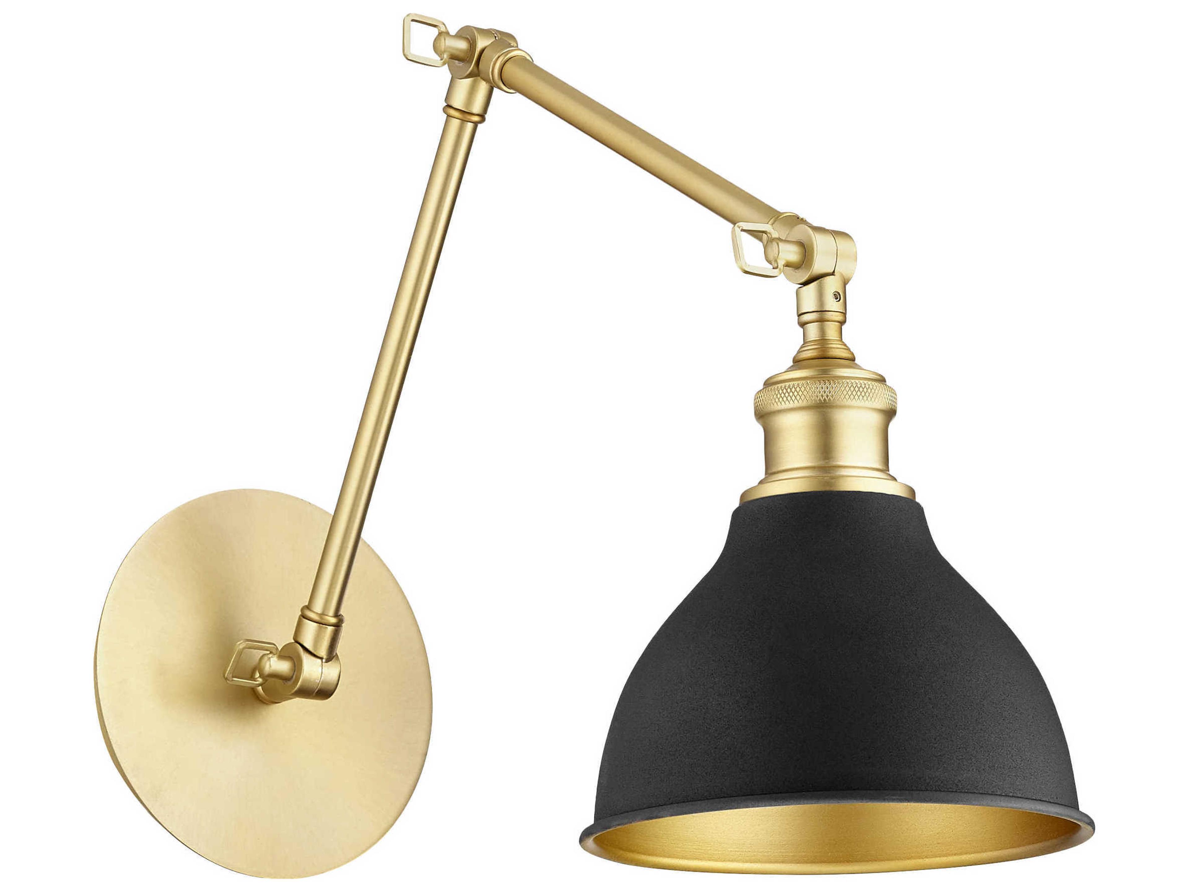 Aged Brass with Noir 1 - Light Swing Arm Light