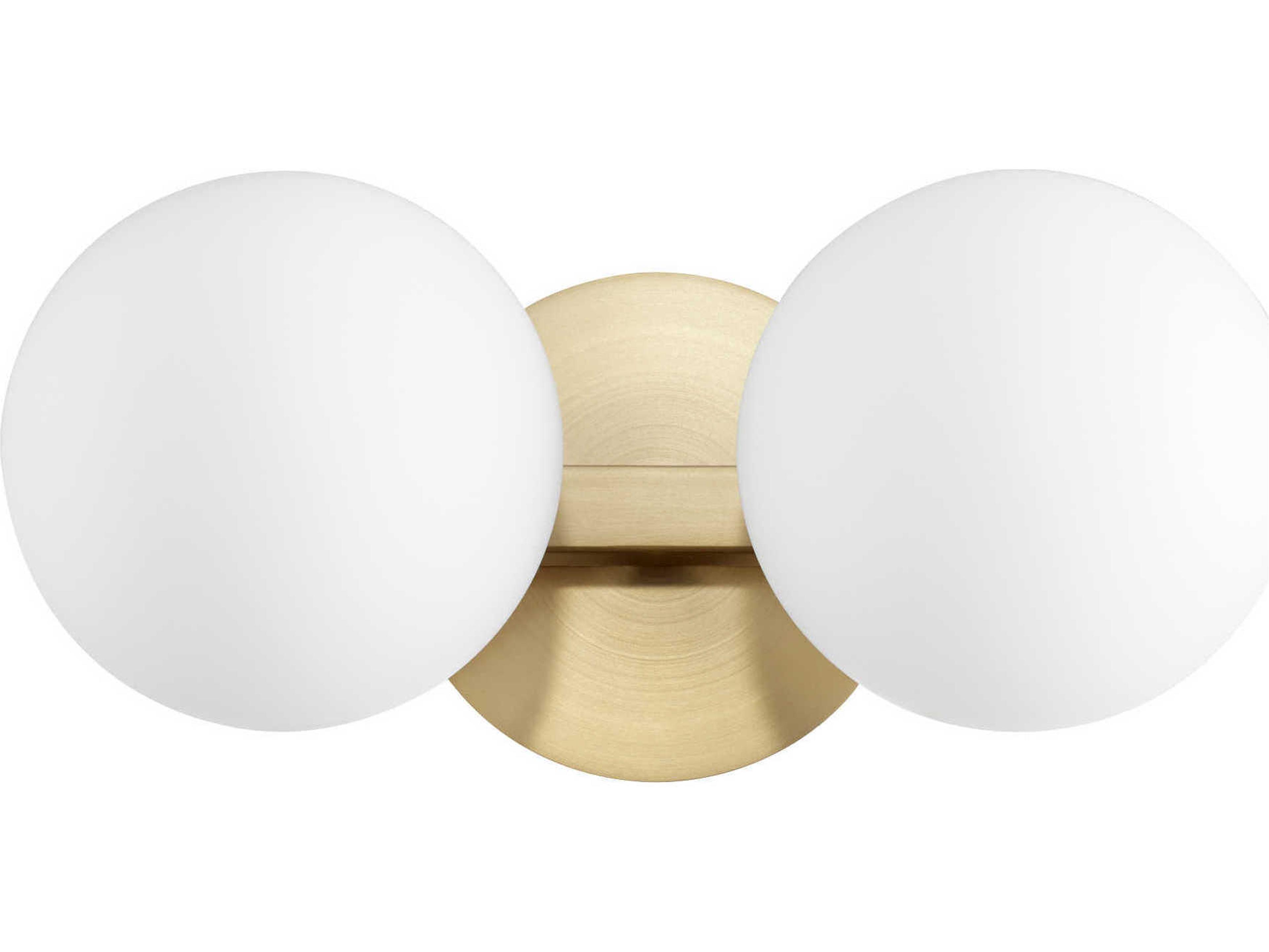 2-Light Aged Brass Glass Vanity Light