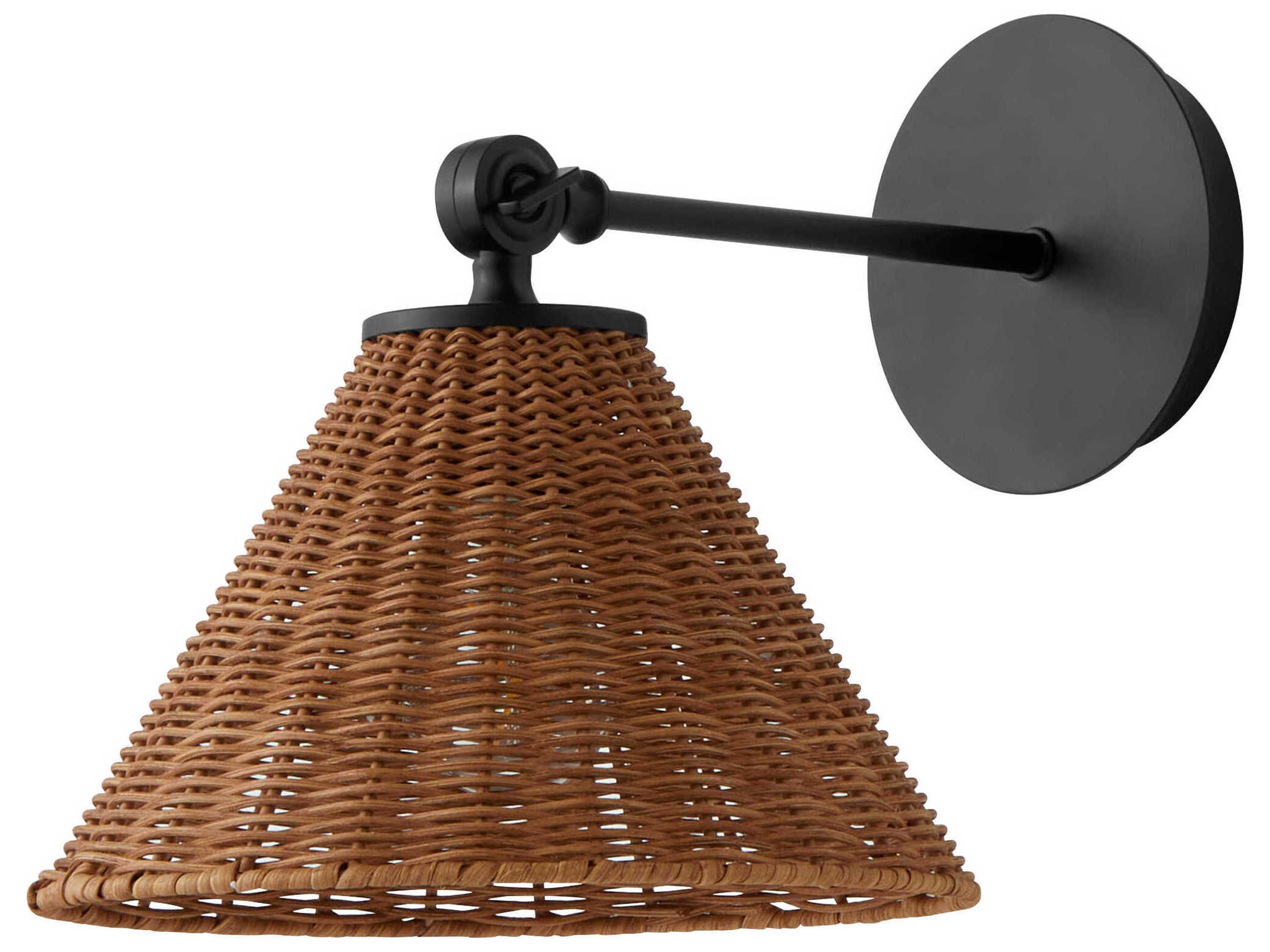 1-Light Matte Black Wall Sconce