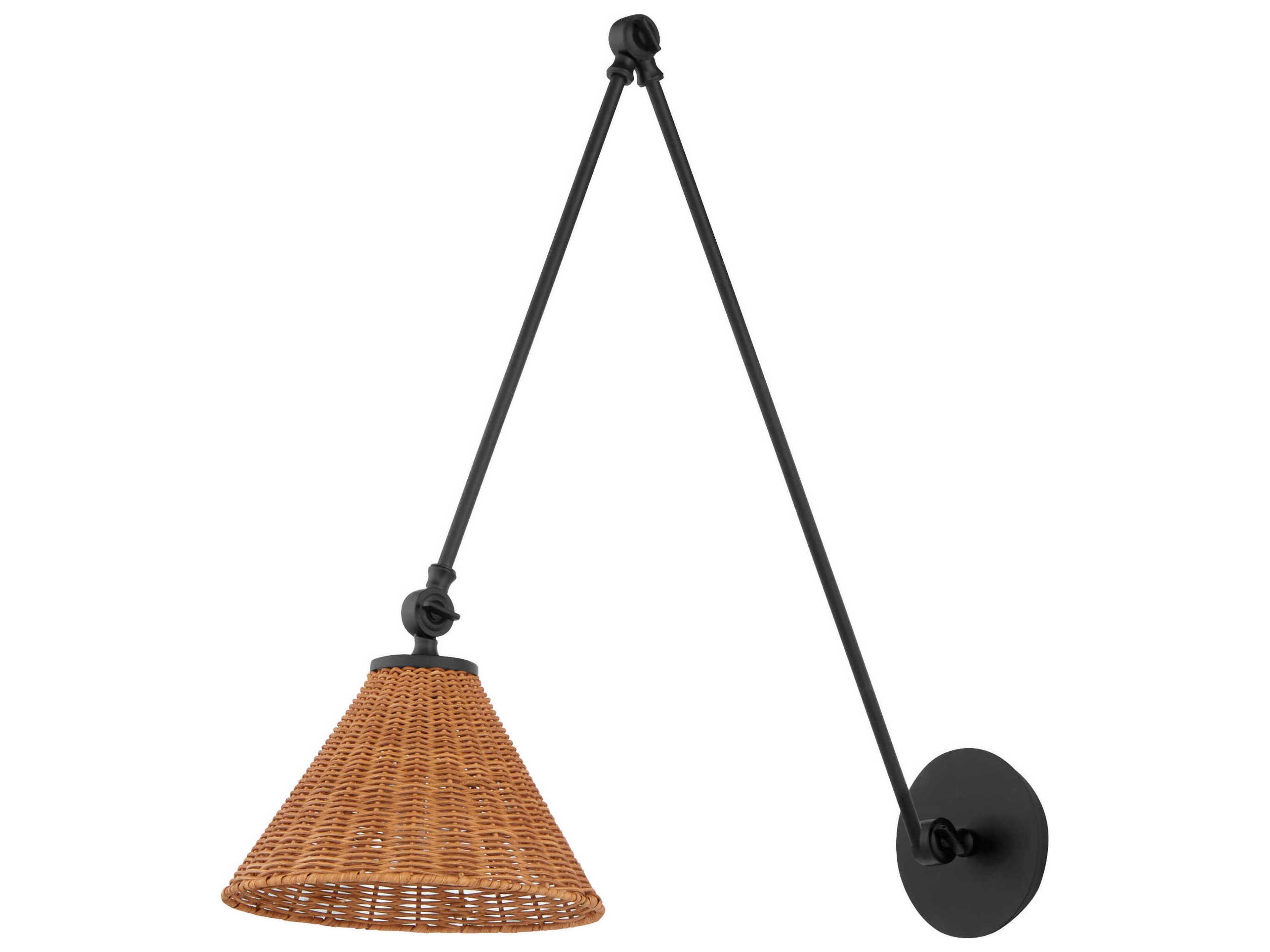 Quorum 1-Light Matte Black Swing Wall Sconce