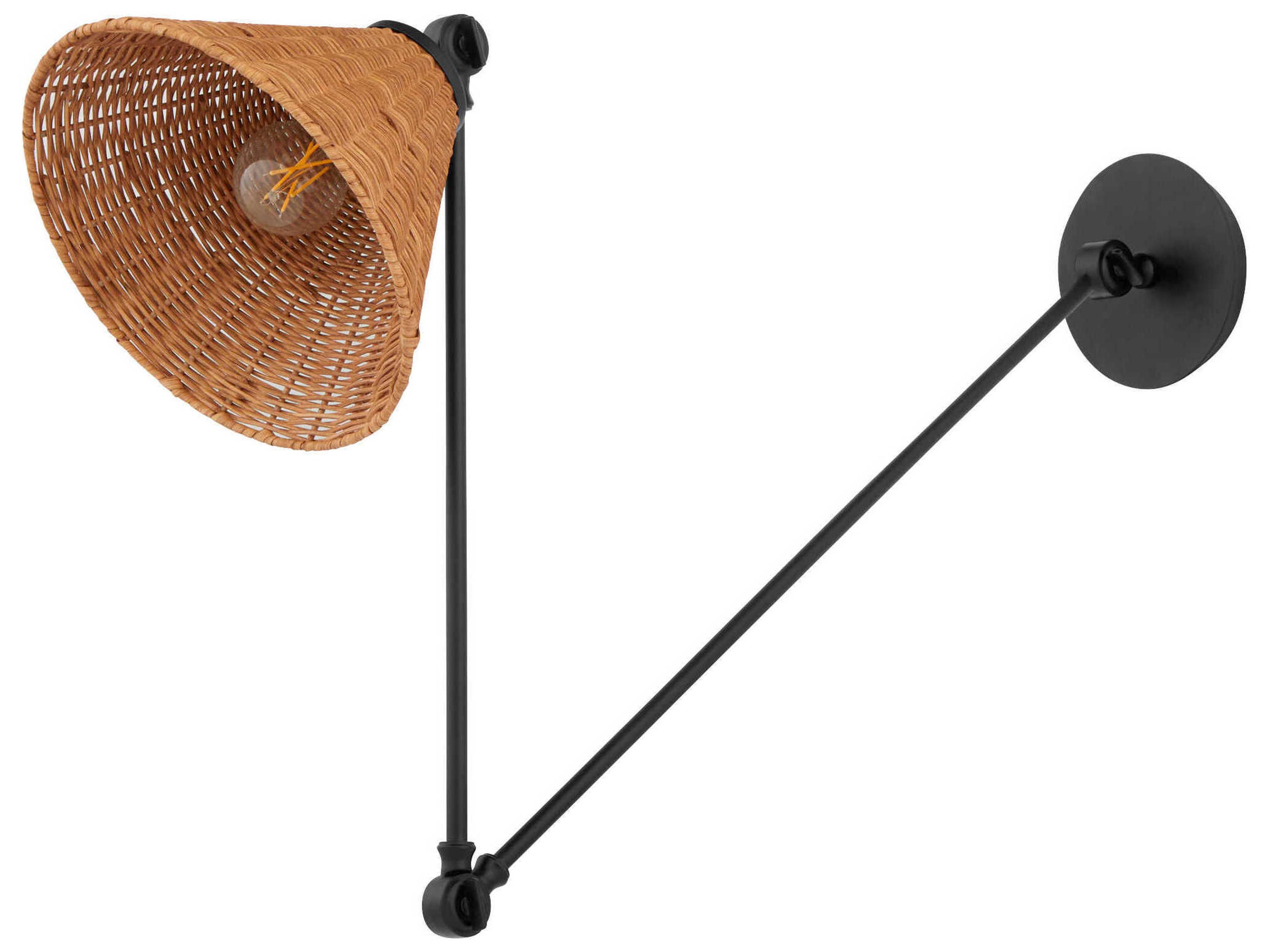 Quorum 1-Light Matte Black Swing Wall Sconce