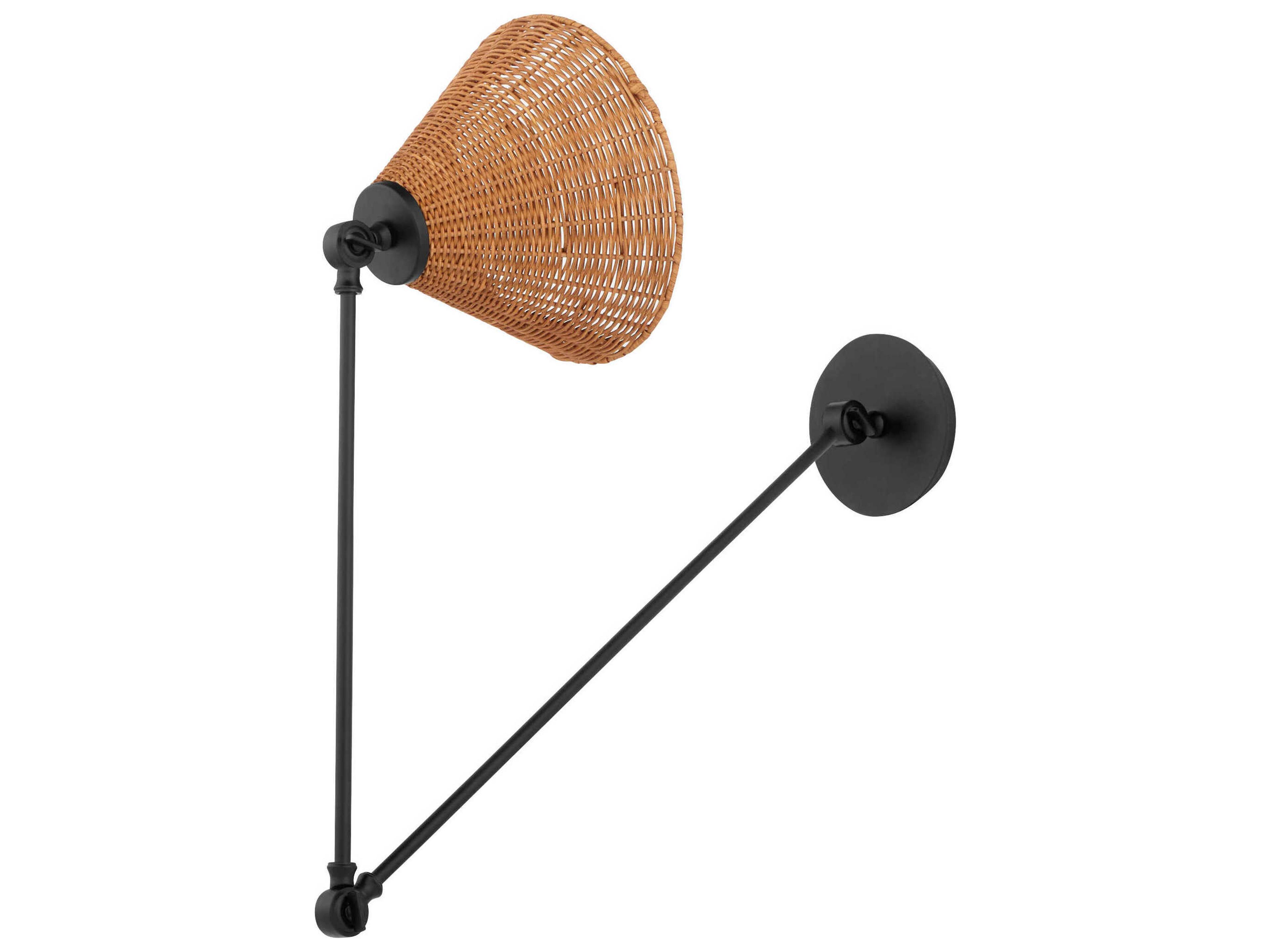 Quorum 1-Light Matte Black Swing Wall Sconce