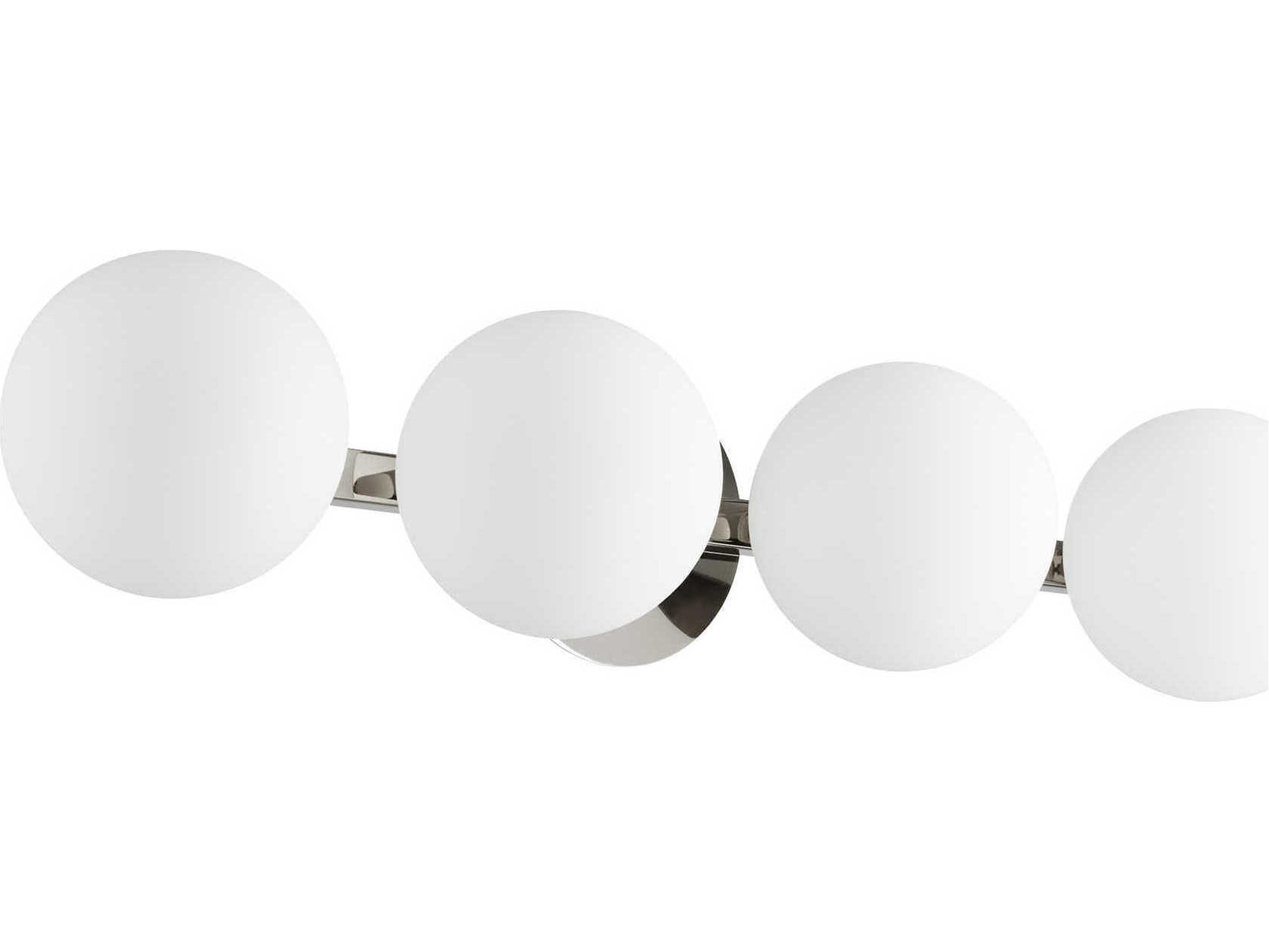 Quorum 4-Light Polished Nickel Glass Vanity Light