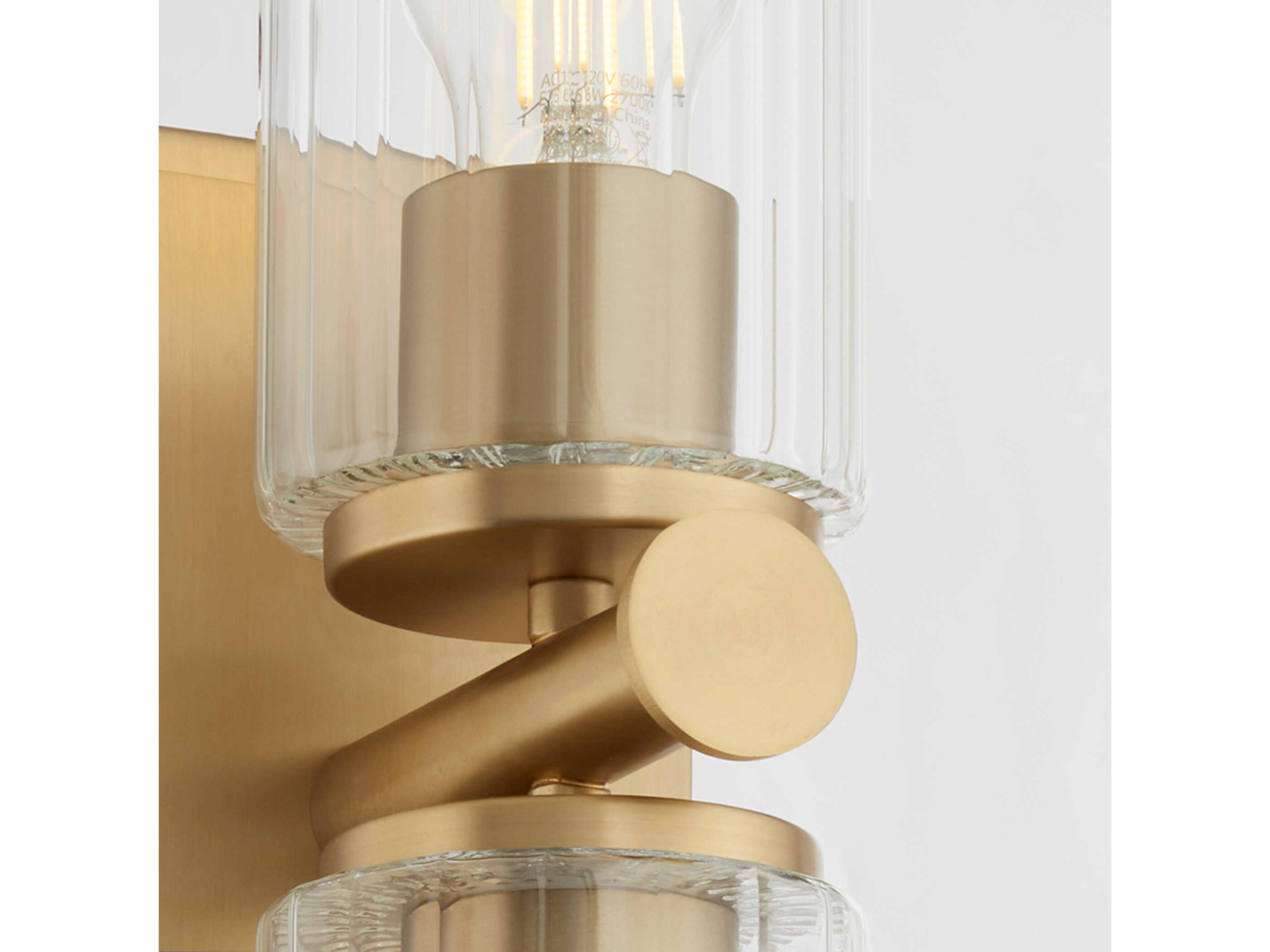 Quorum Mercier 2-Light Aged Brass Vanity Light