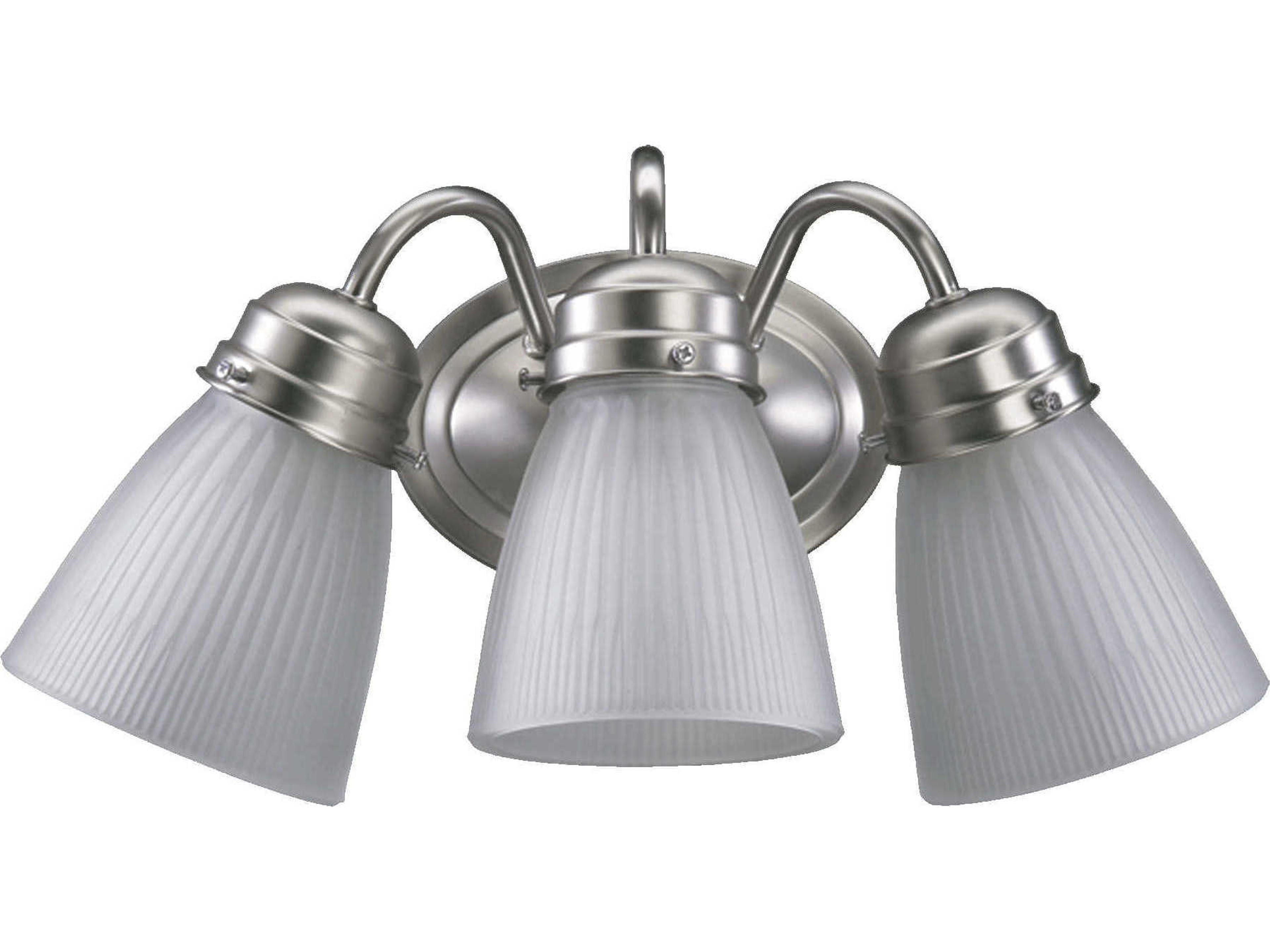 3-Light Satin Nickel Glass Vanity Light