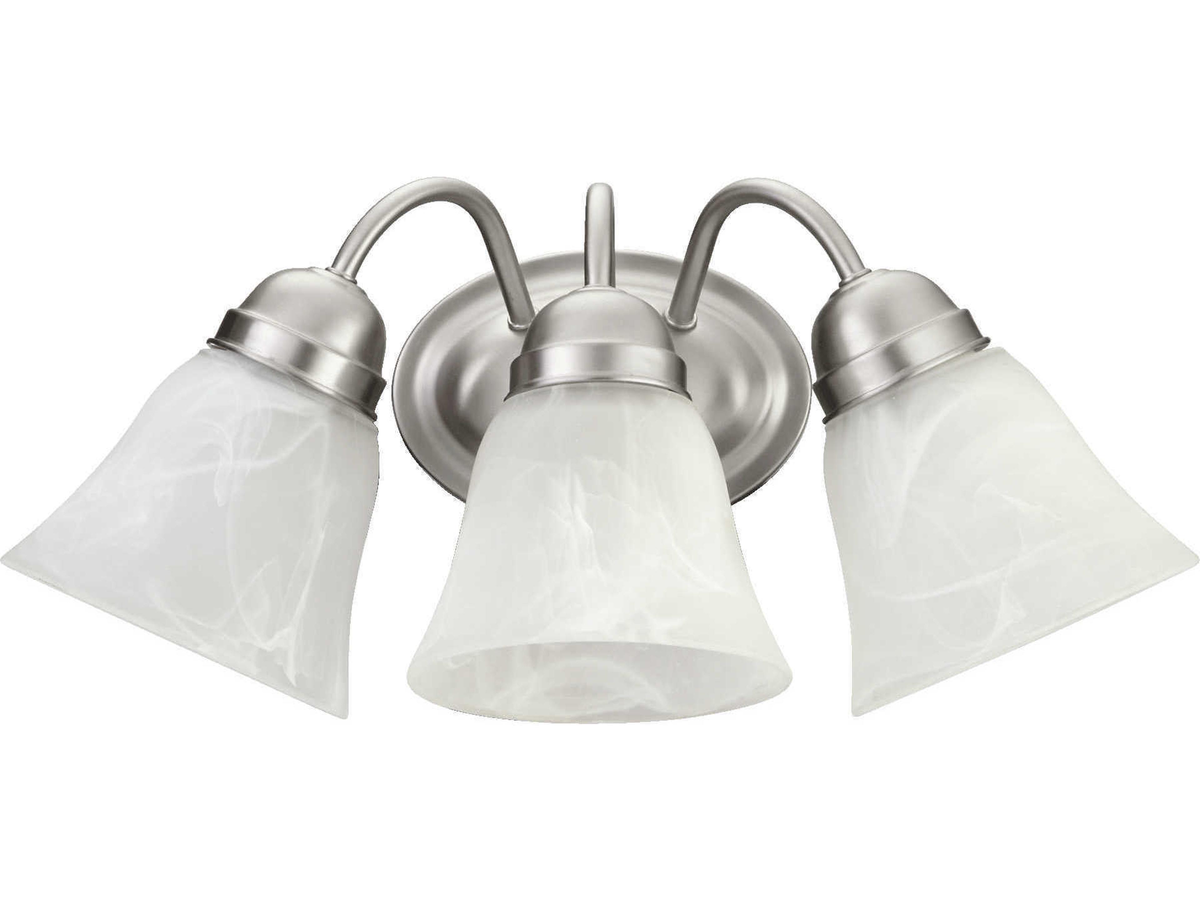 Quorum 3-Light Satin Nickel Glass Vanity Light