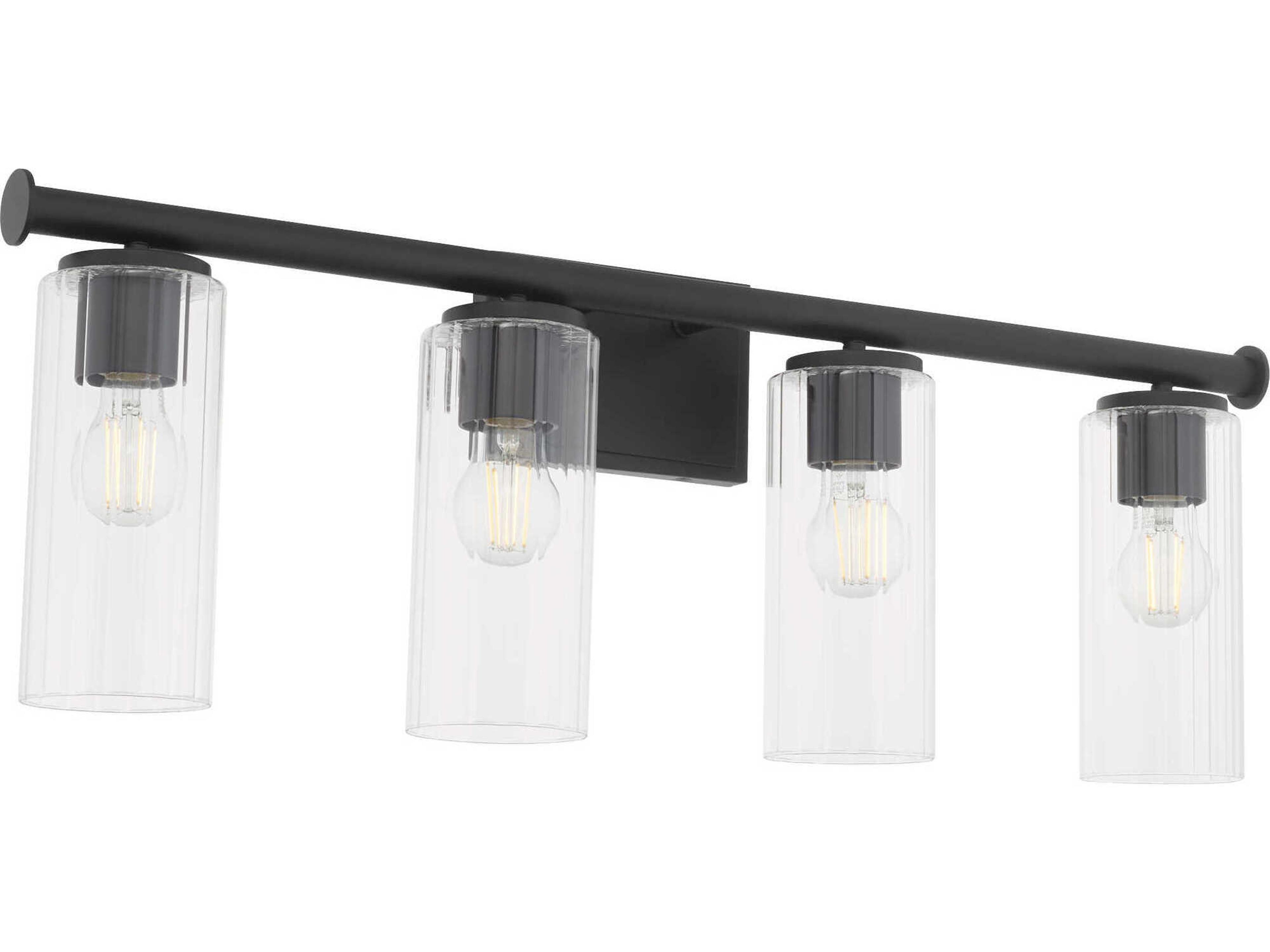 Mercier 4-Light Matte Black Vanity Light
