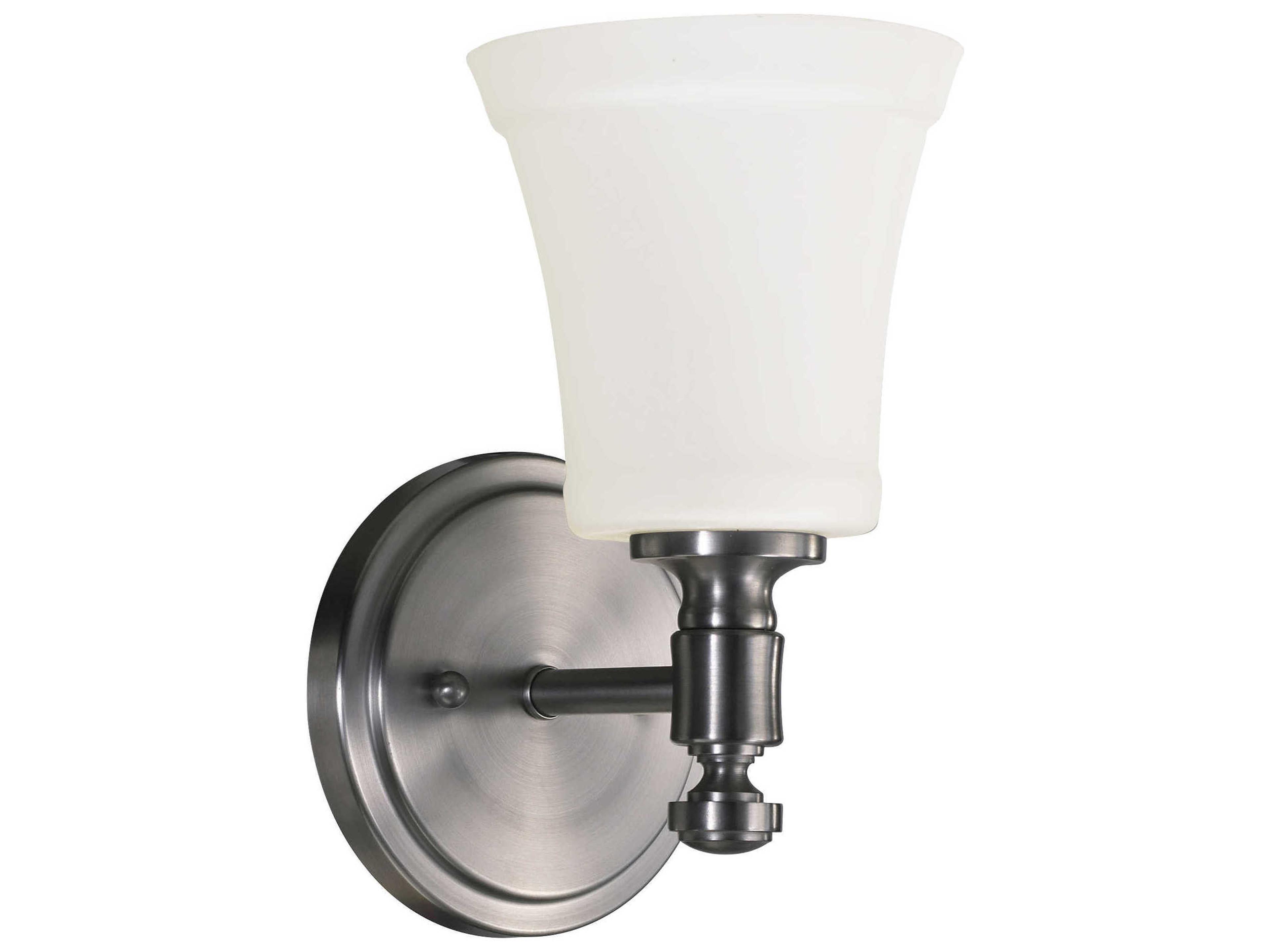 Rossington 1-Light Satin Nickel White Glass Vanity Light