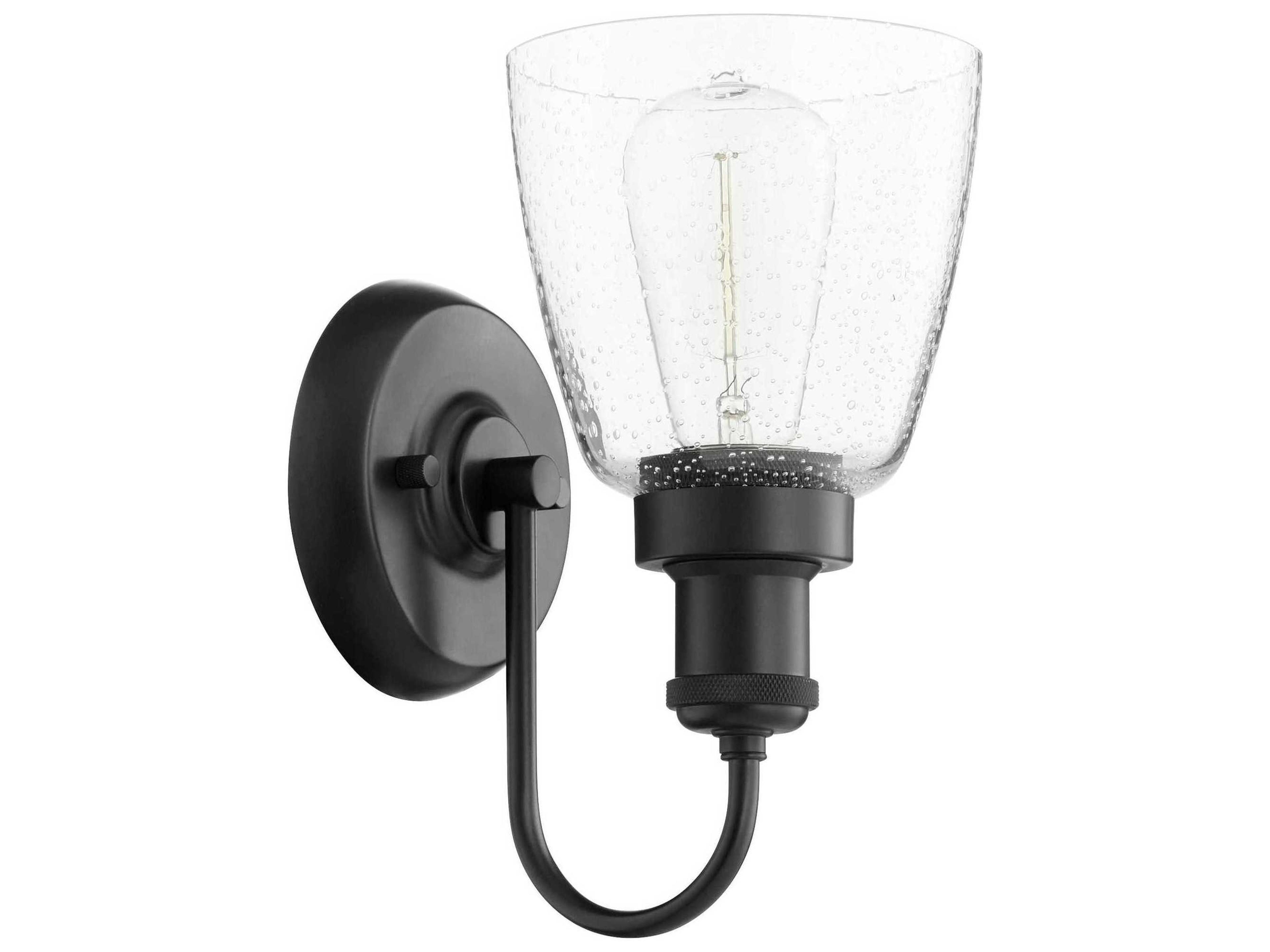 1-Light Matte Black Wall Sconce