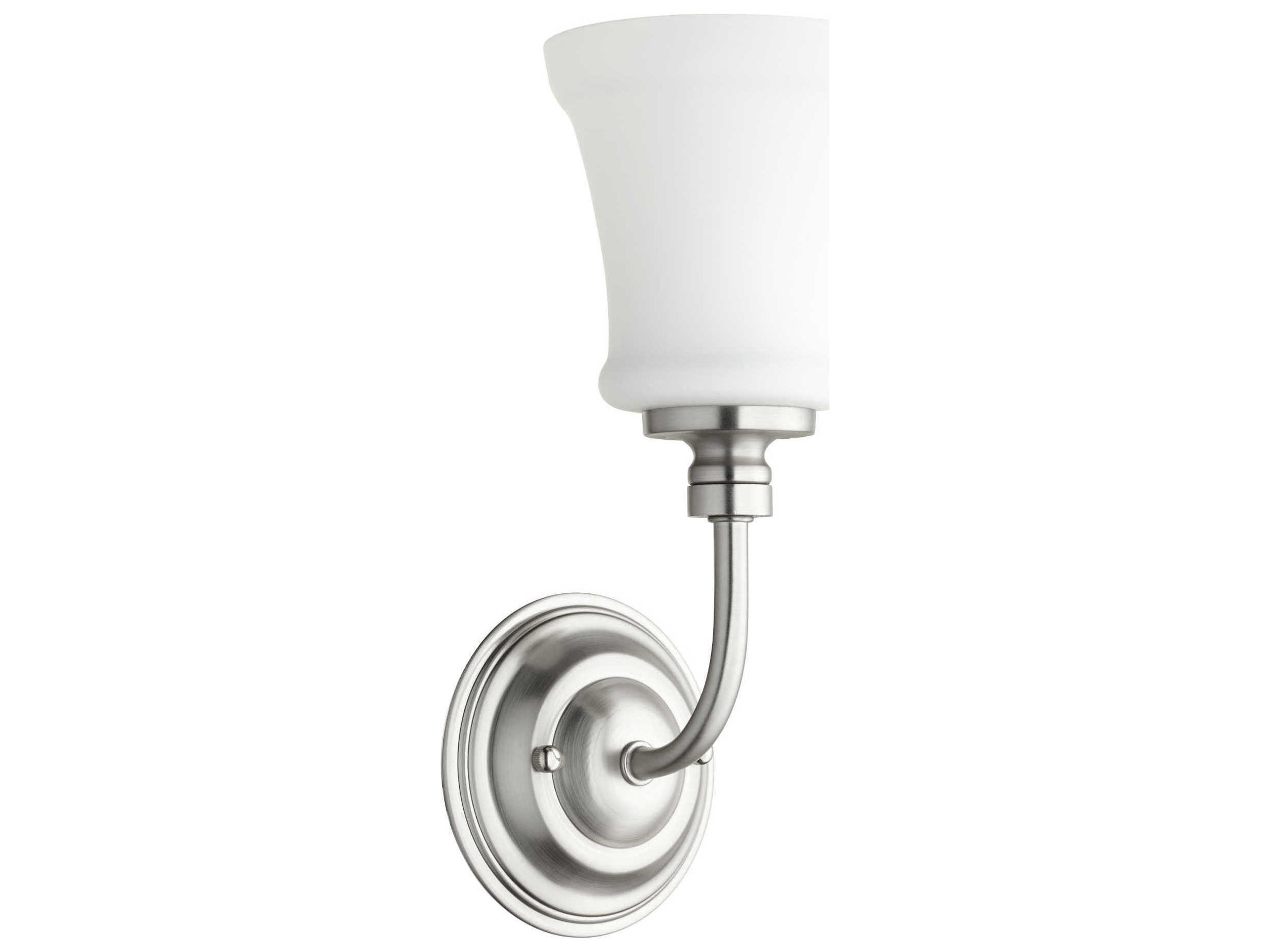 Rossington 1-Light Satin Nickel Glass Wall Sconce