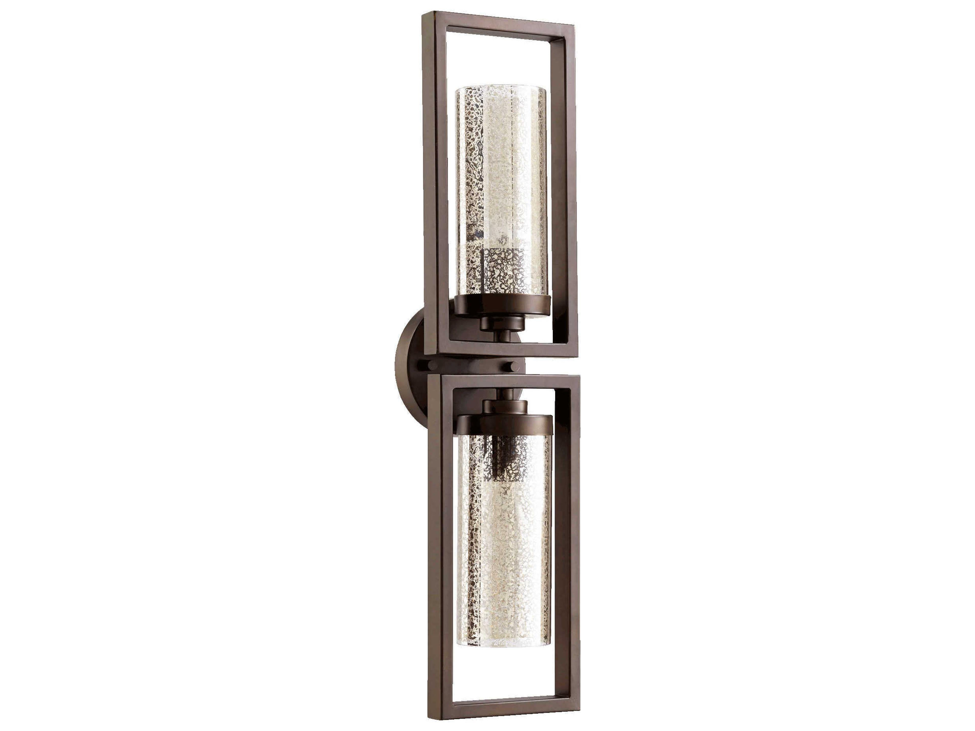 Julian 2-Light Oiled Bronze Glass Wall Sconce