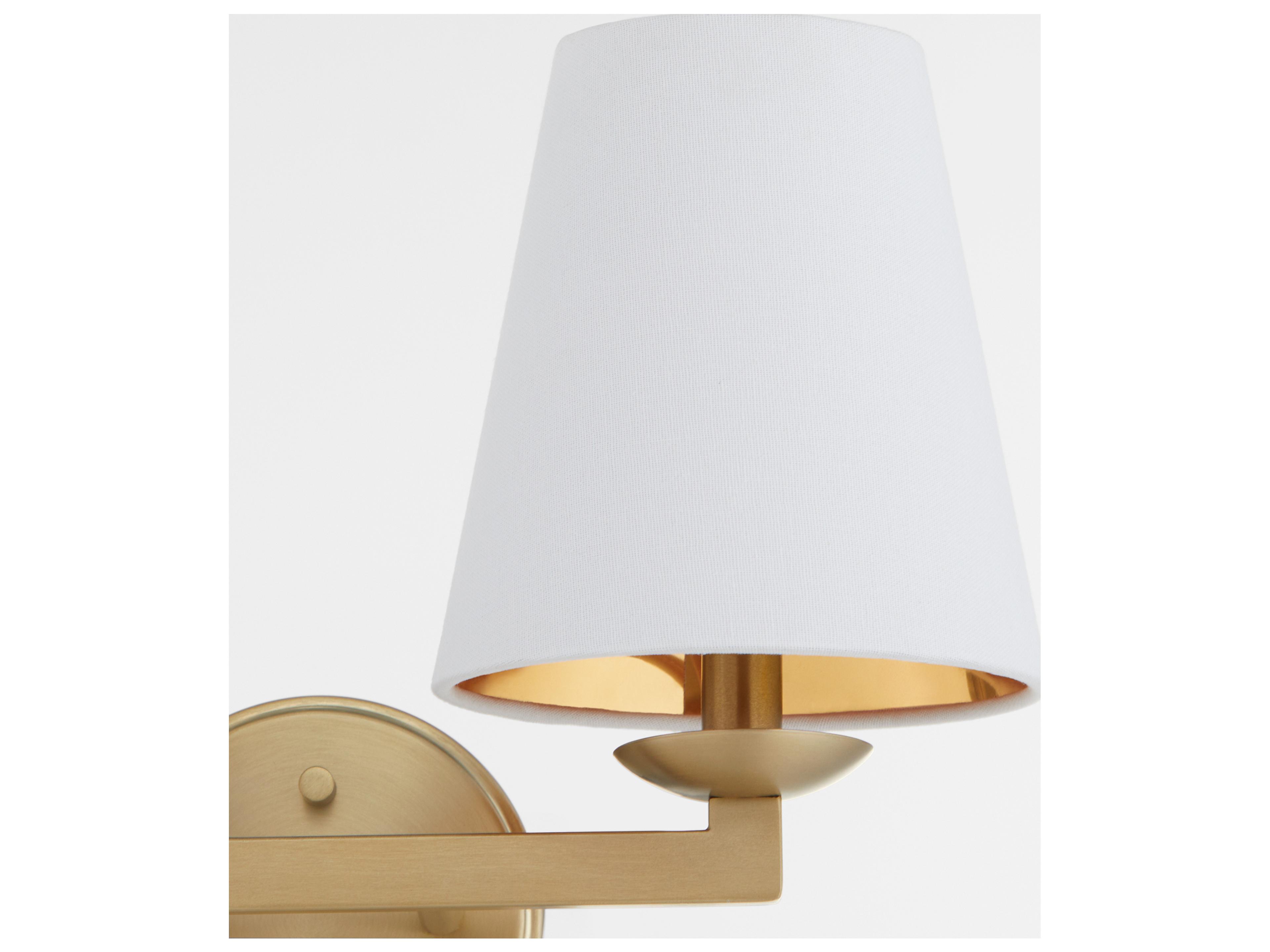 Quorum Karnes 2-Light Aged Brass Wall Sconce