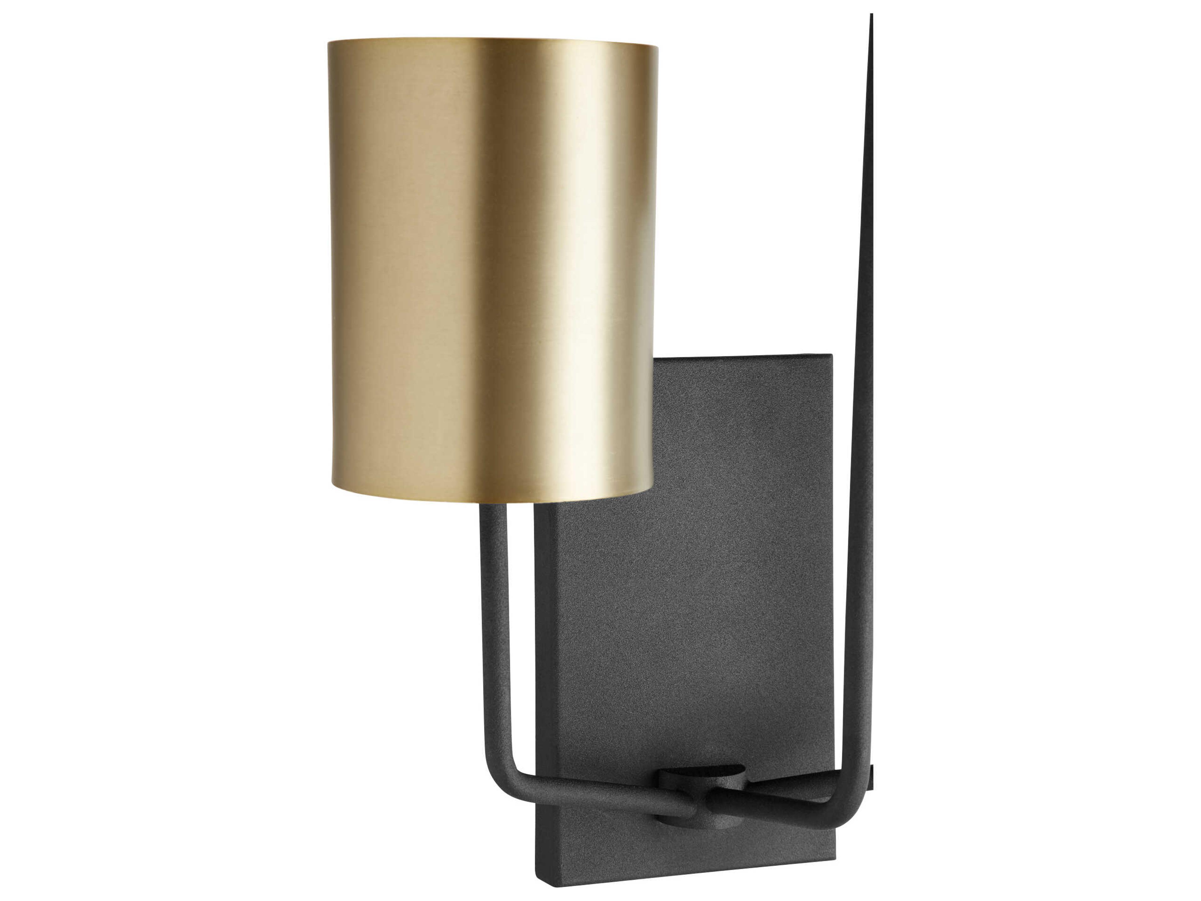 Quorum Harmony 3-Light Textured Black Aged Brass Glass Wall Sconce